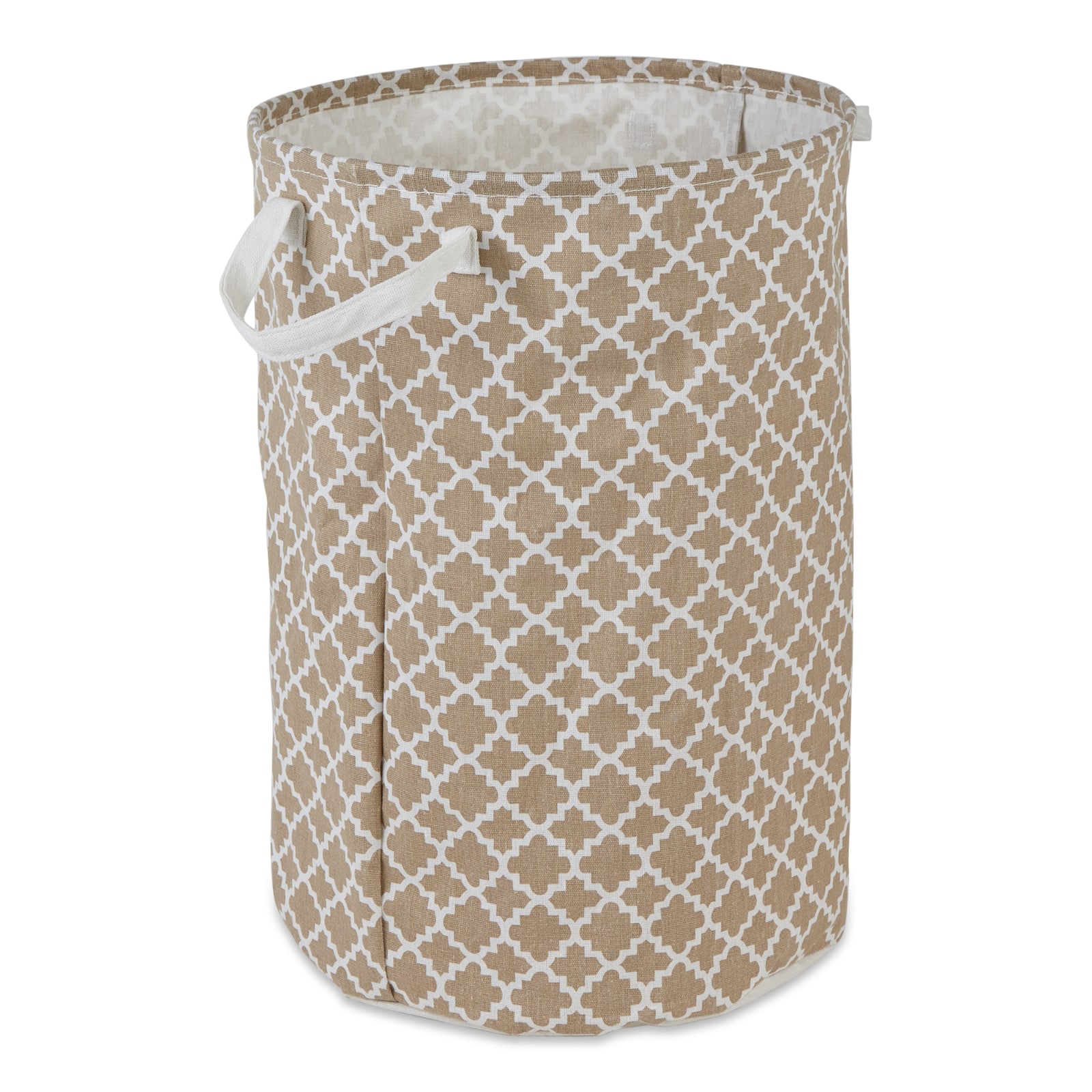 DII® Round Lattice PE-Coated Cotton Polyester Laundry Hamper