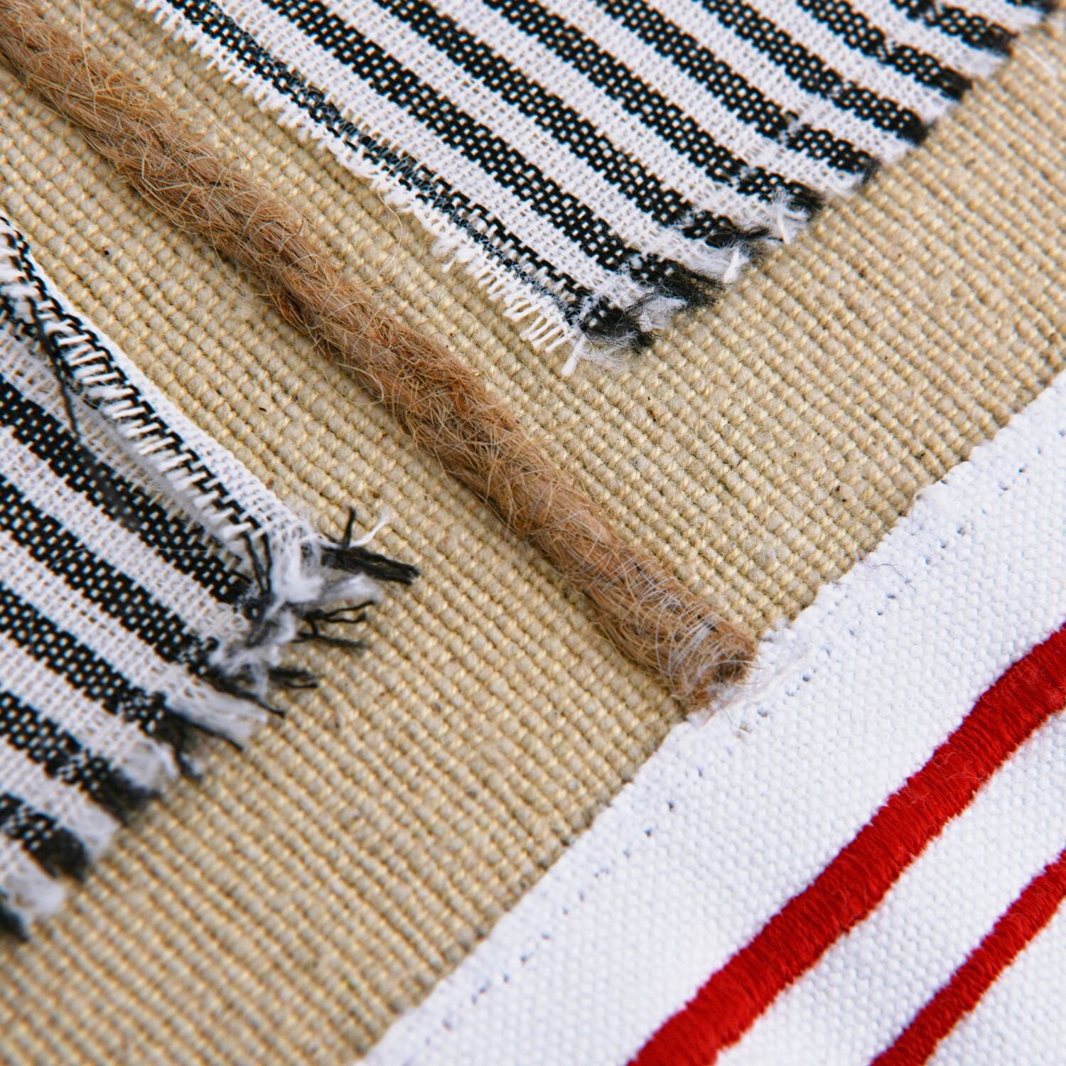 Hello Honey&#xAE; Appliqued Boat &#x26; Striped Piping Cotton Pillow