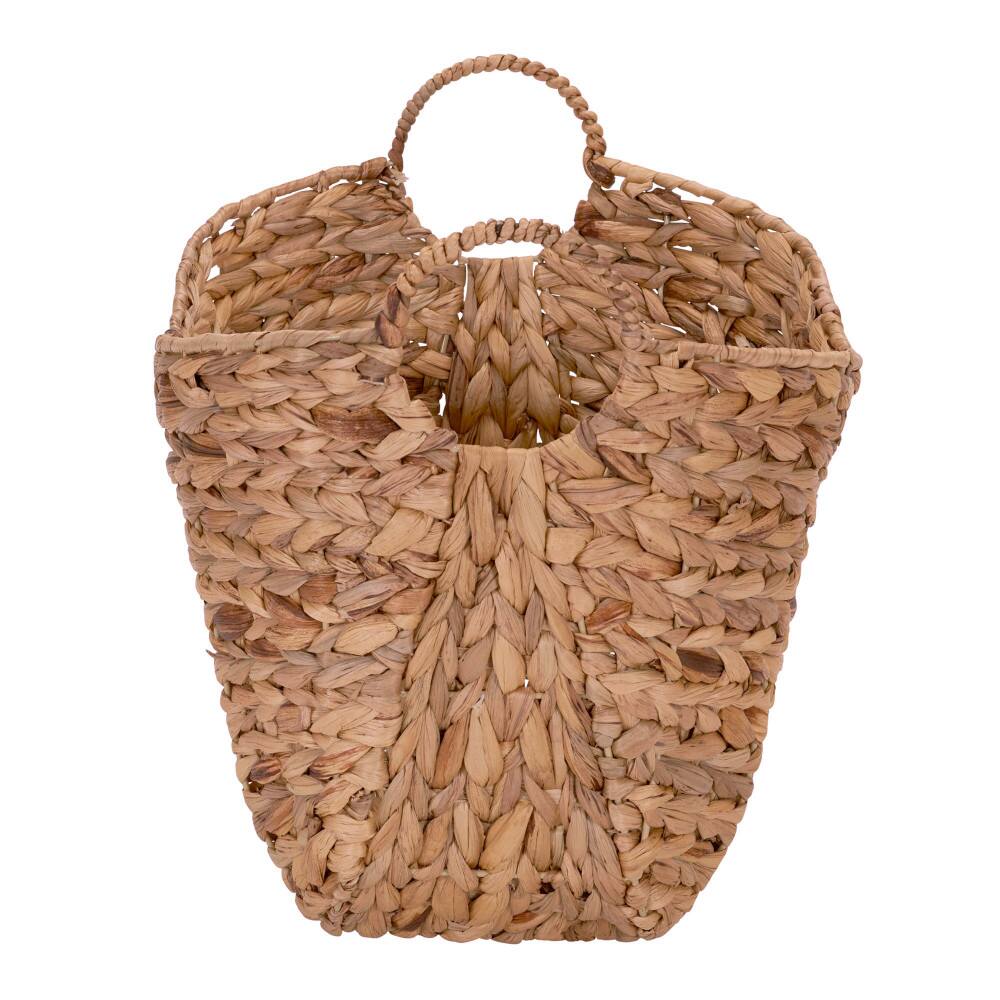 Household Essentials 17.5" Woven Natural Hyacinth Basket with Handles