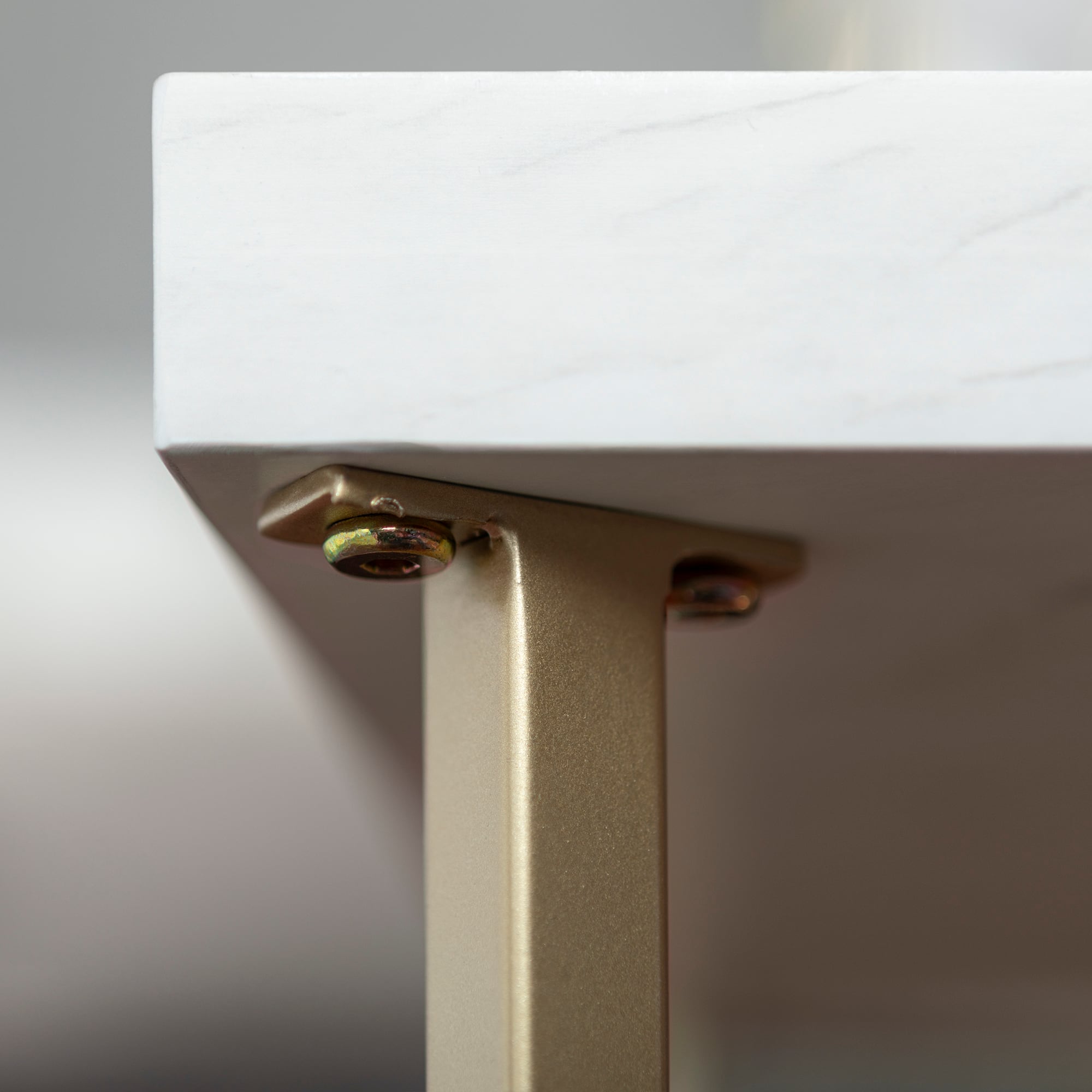 Luxe 42&#x22; Faux White Marble &#x26; Gold Y Leg Modern Glam Coffee Table