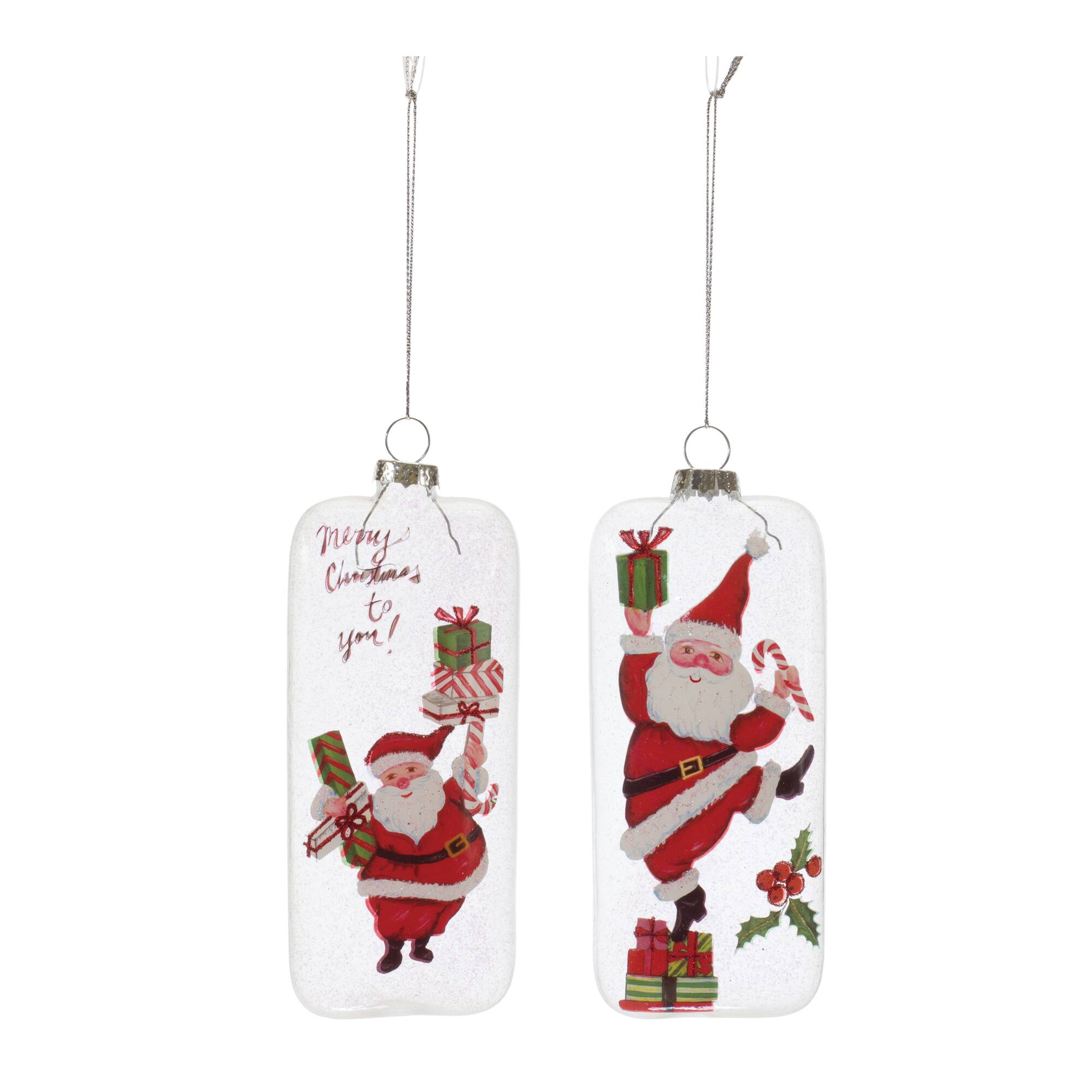 12ct. 6&#x22; Whimsical Santa Ornaments