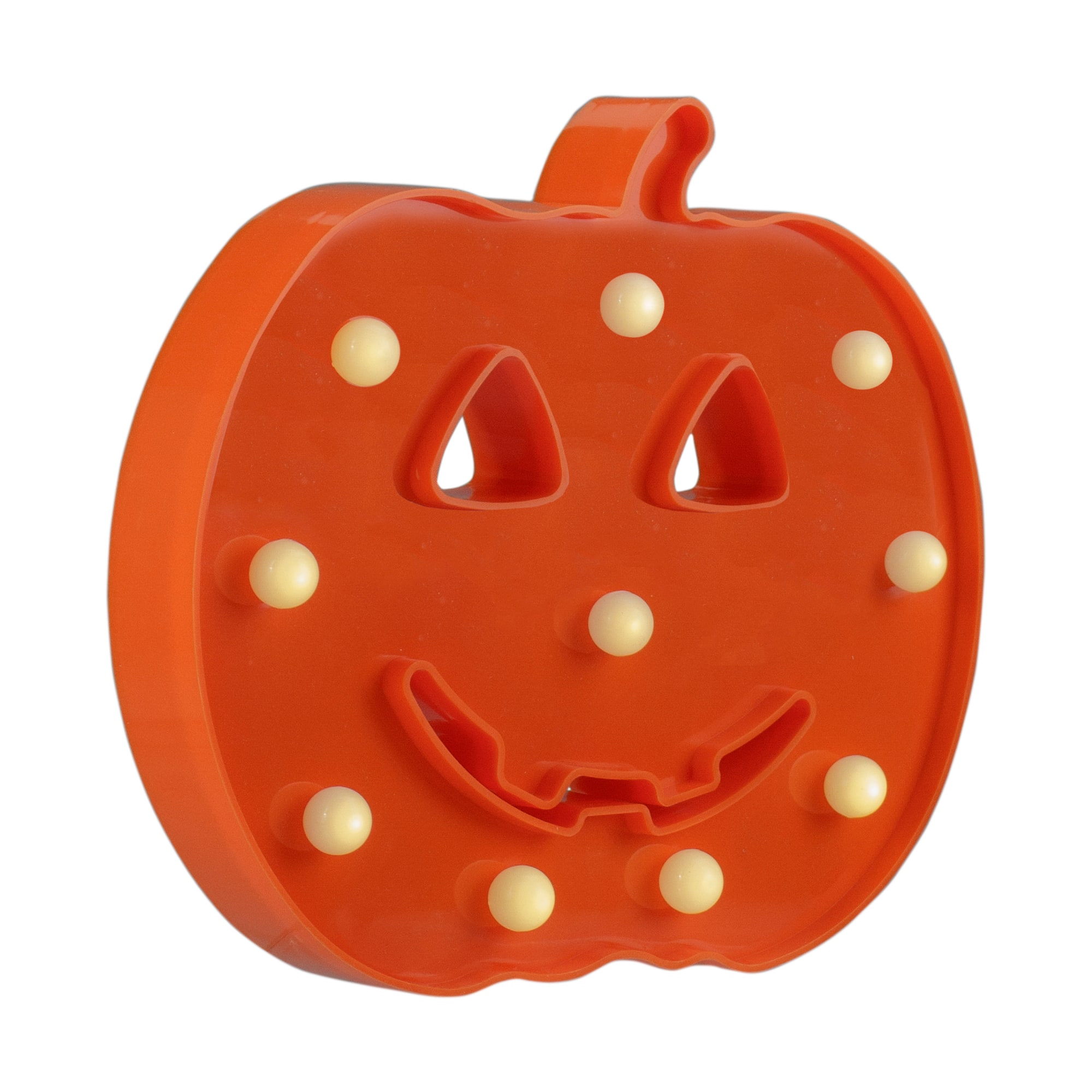 8.5" Orange Lighted Halloween Jack-o-Lantern Marquee Decoration