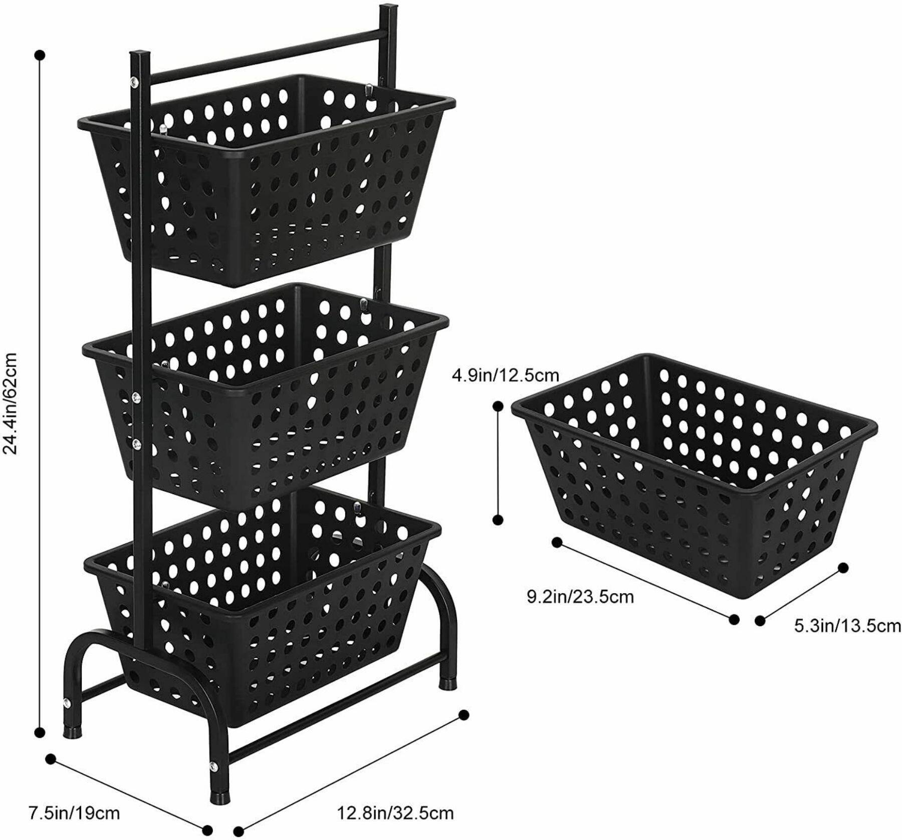 NEX™ Black Metal & Plastic Storage Basket