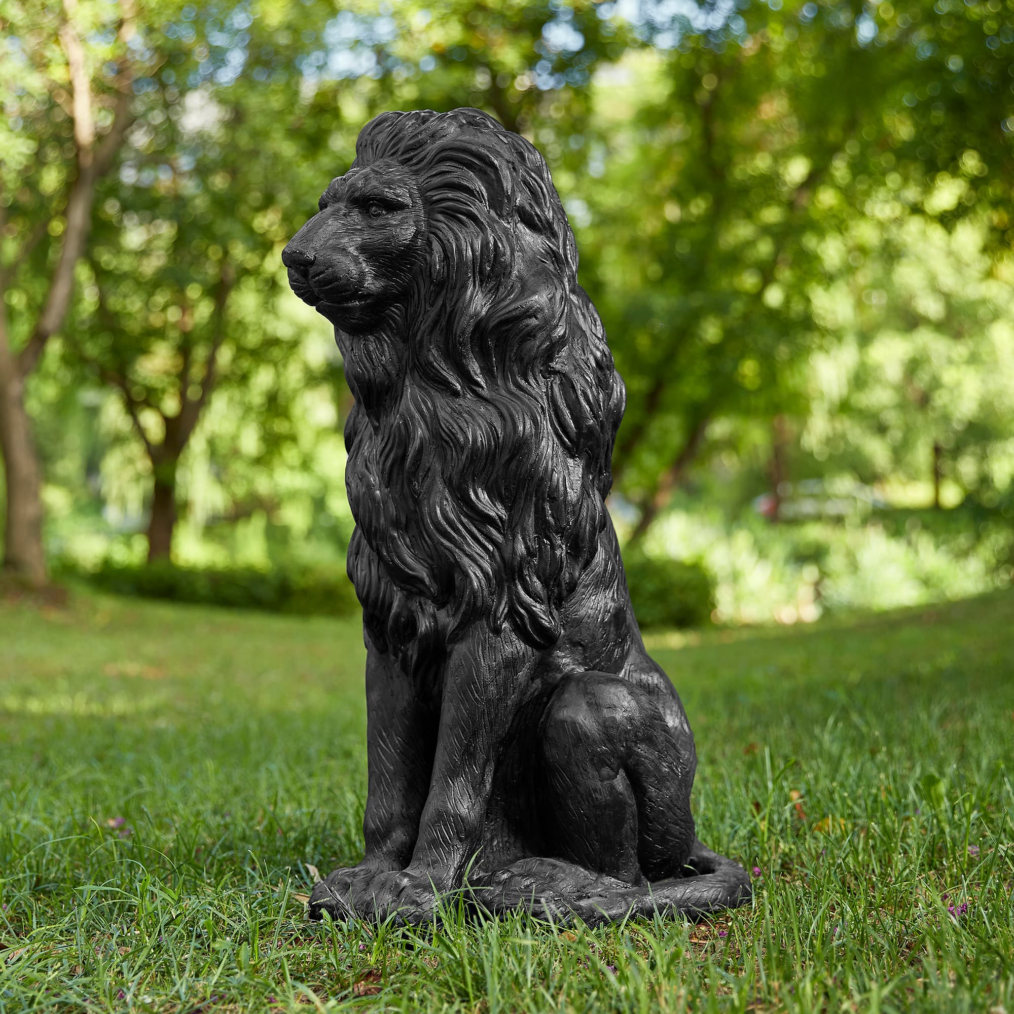 Glitzhome&#xAE; 27.75&#x22; MGO Guardian Sitting Lion Garden Statue