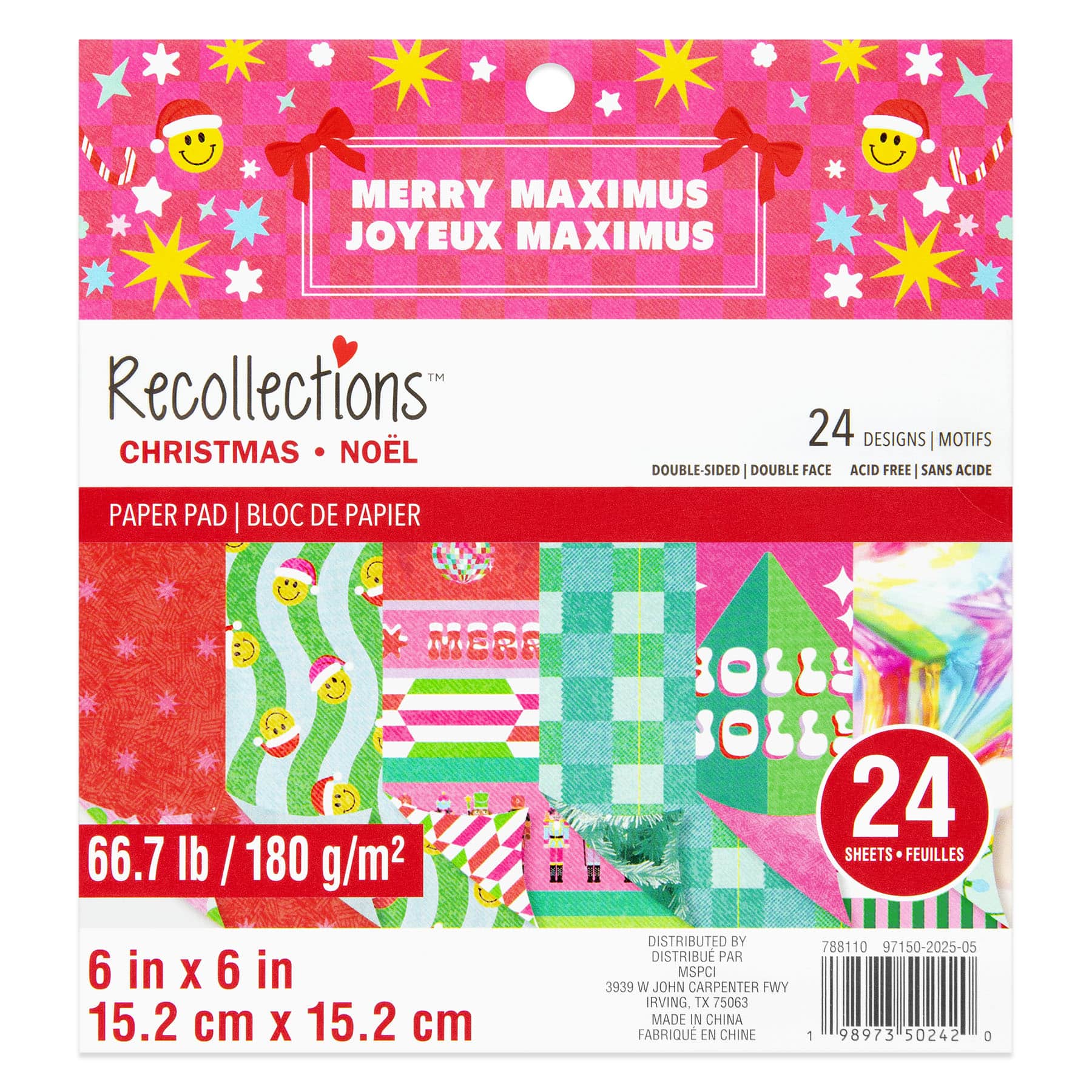 6&#x22; x 6&#x22; Merry Maximus Double-Sided Paper Pad, 24 Sheets by Recollections&#x2122;