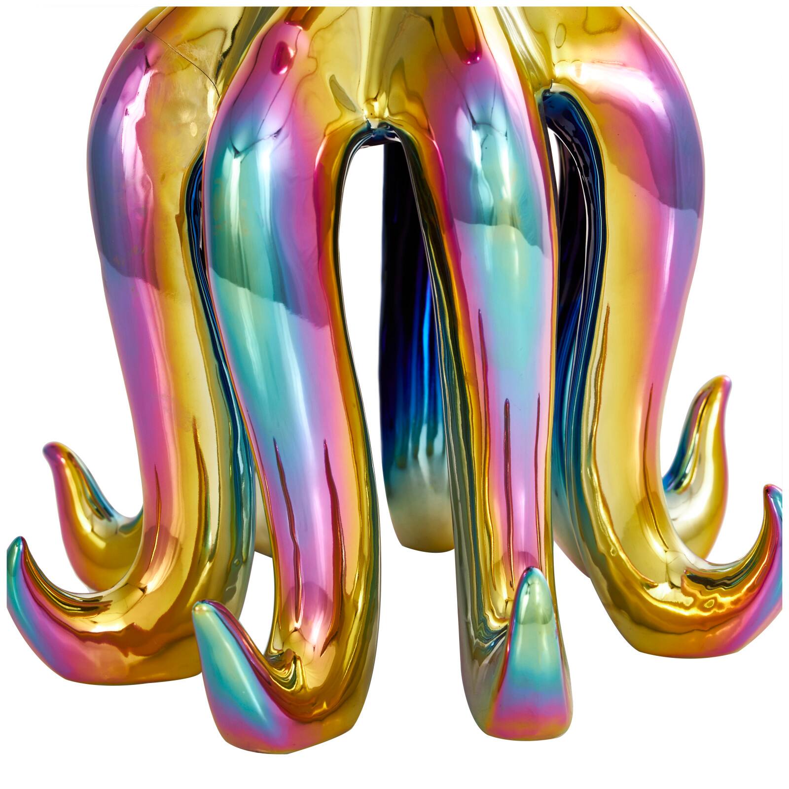 17&#x22; Rainbow Ceramic Octopus Sculpture