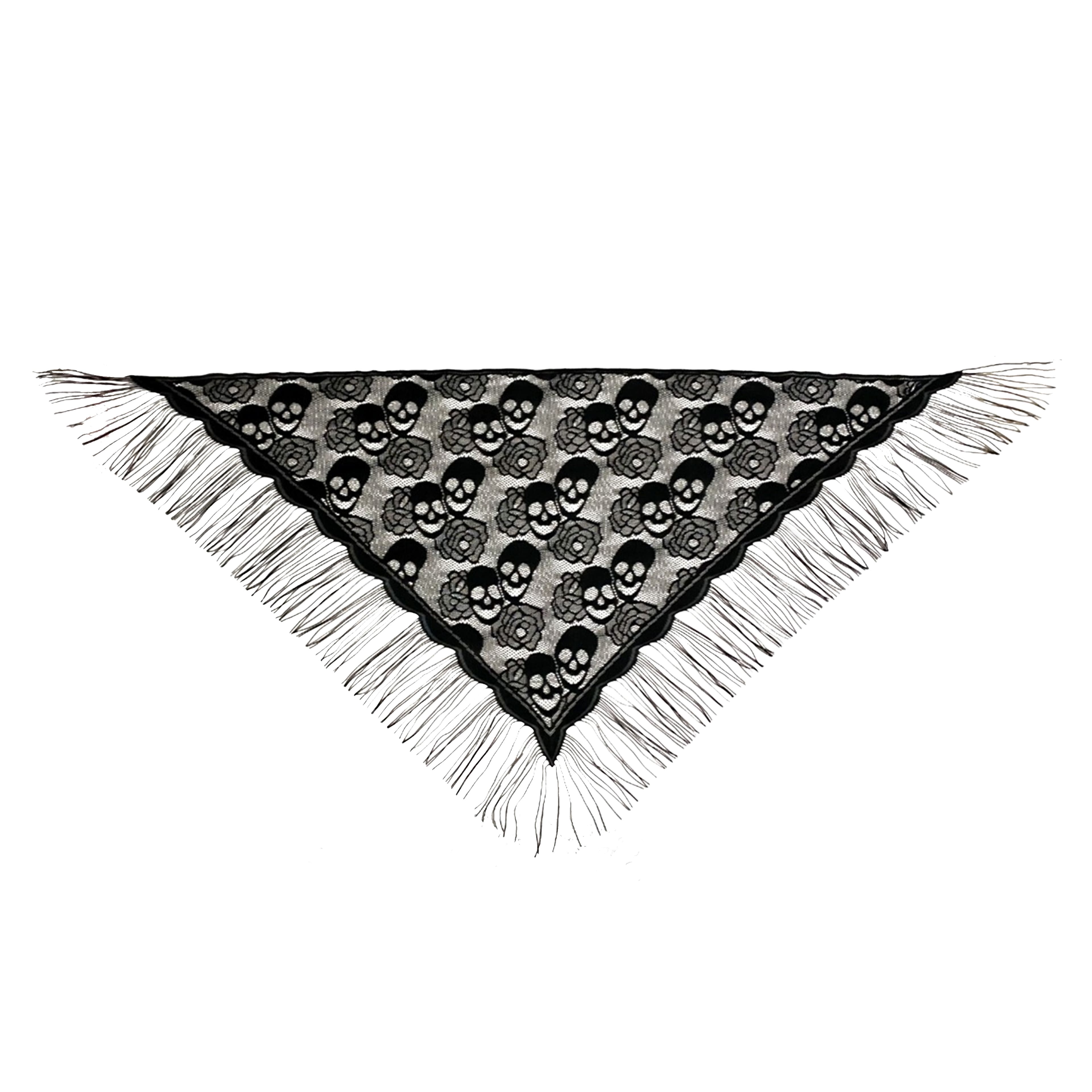 71&#x22; Black Skull &#x26; Rose Lace Shawl by Ashland&#xAE;