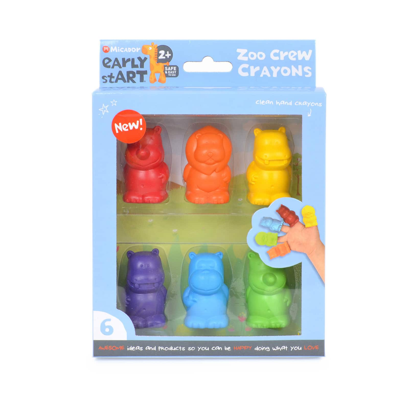 12 Packs: 6 ct. (72 total) Micador&#xAE; early stART&#xAE; Zoo Crew Crayons