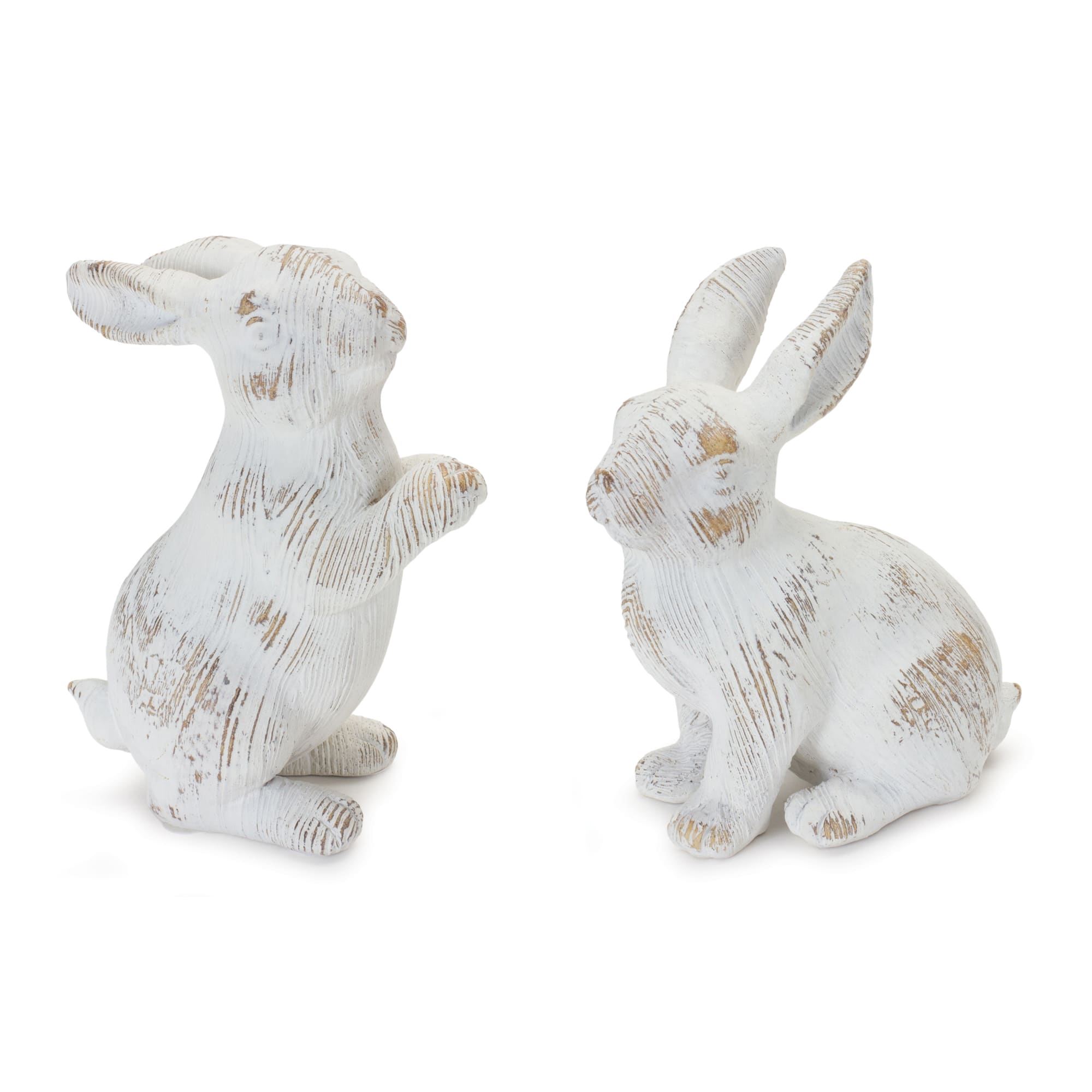 White Washed Rabbit Figurine Set | Michaels