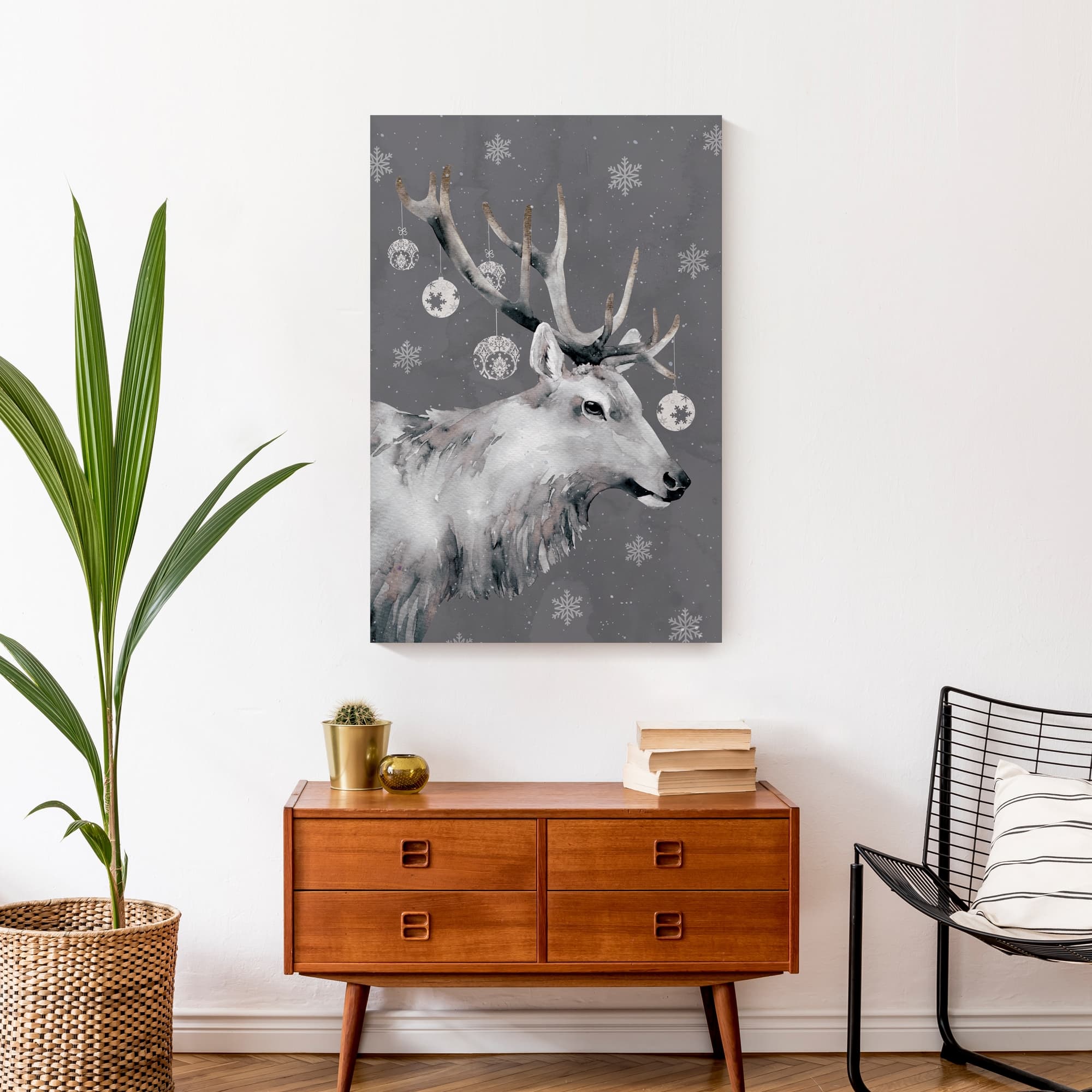 Christmas Reindeer Canvas Wall Art