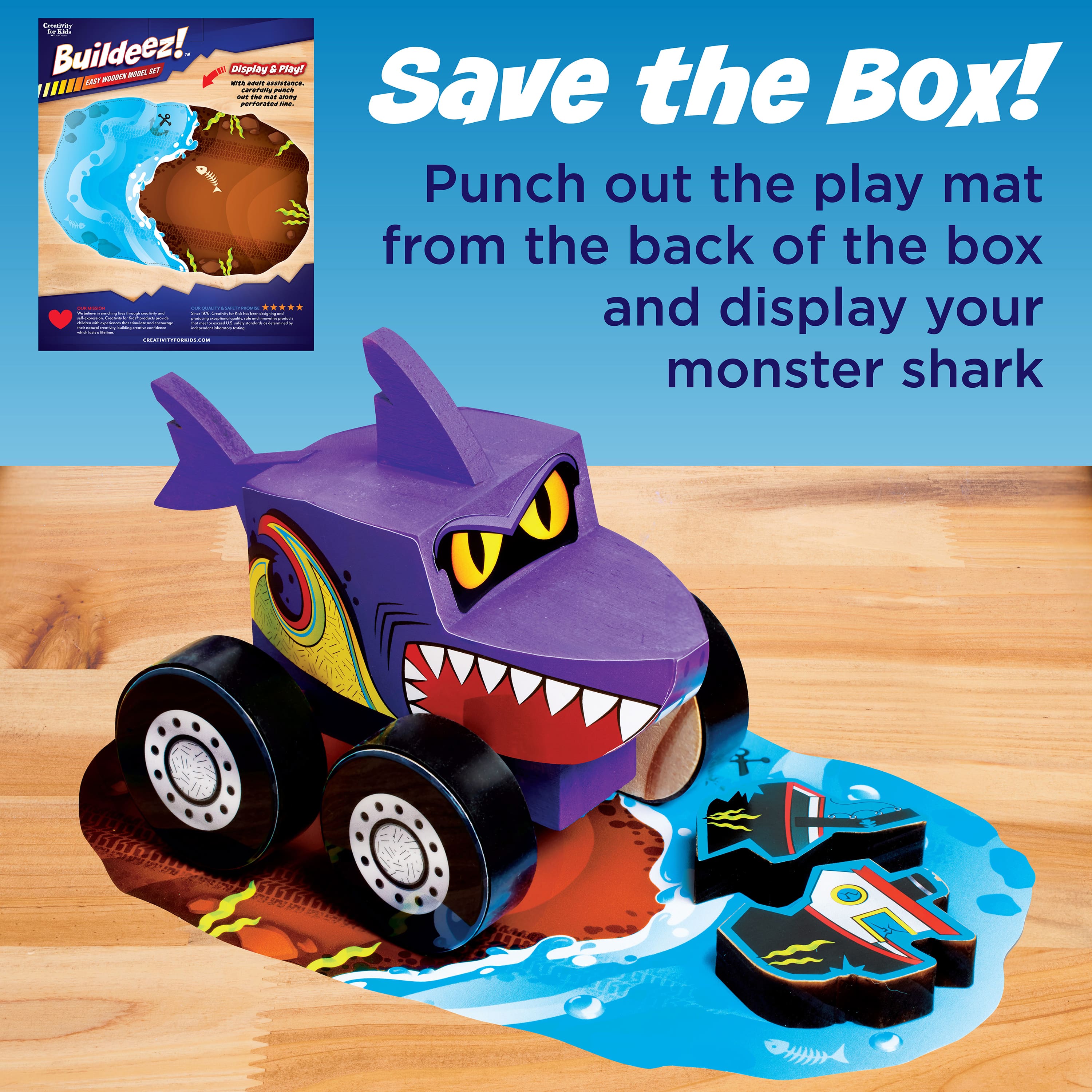 Creativity for Kids&#xAE; Buildeez!&#x2122; Chomper Monster Shark Easy Wooden Model Kit