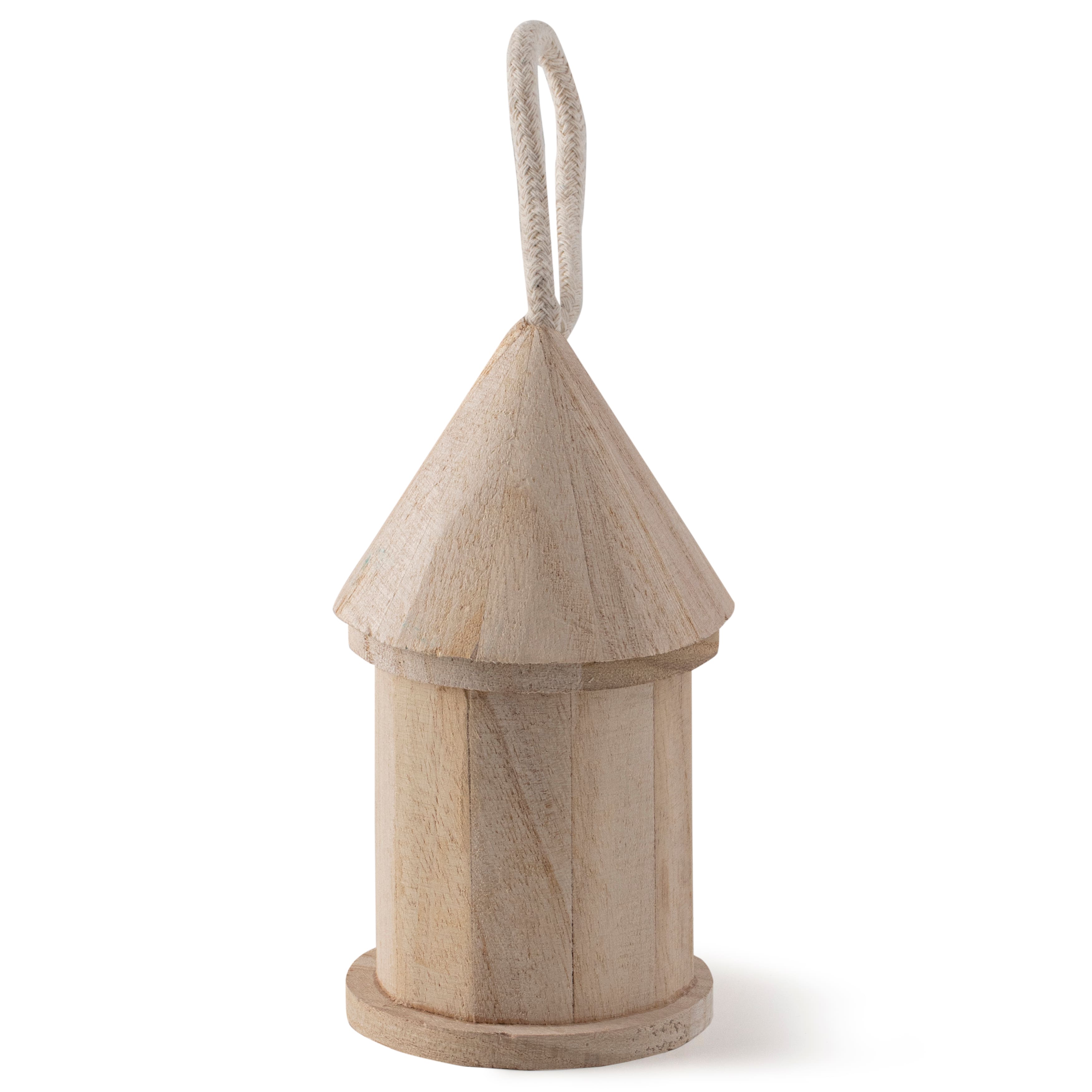 12 Pack: 5" Wooden Hut Birdhouse by Make Market®
