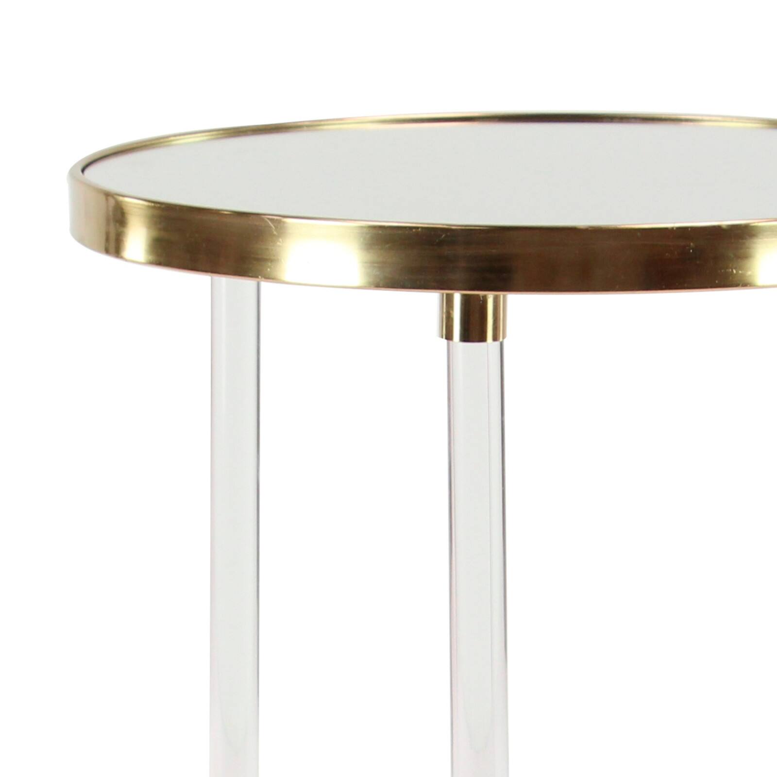 23'' Gold Acrylic Contemporary Accent Table