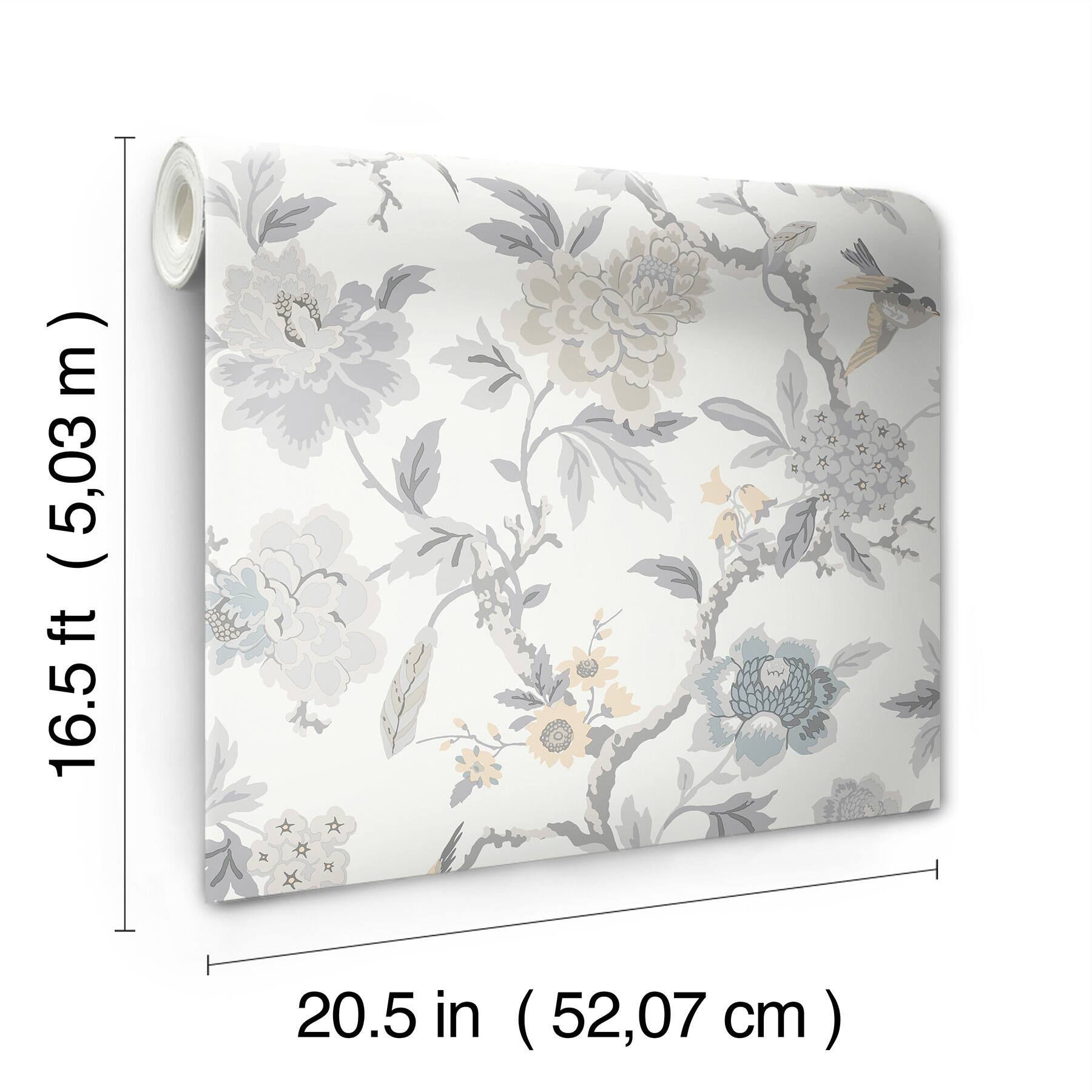 RoomMates Gray &#x26; Taupe Gray Candid Moments Peel &#x26; Stick Wallpaper