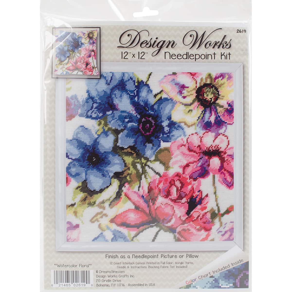 Design Works&#x2122; Watercolor Floral Needlepoint Kit