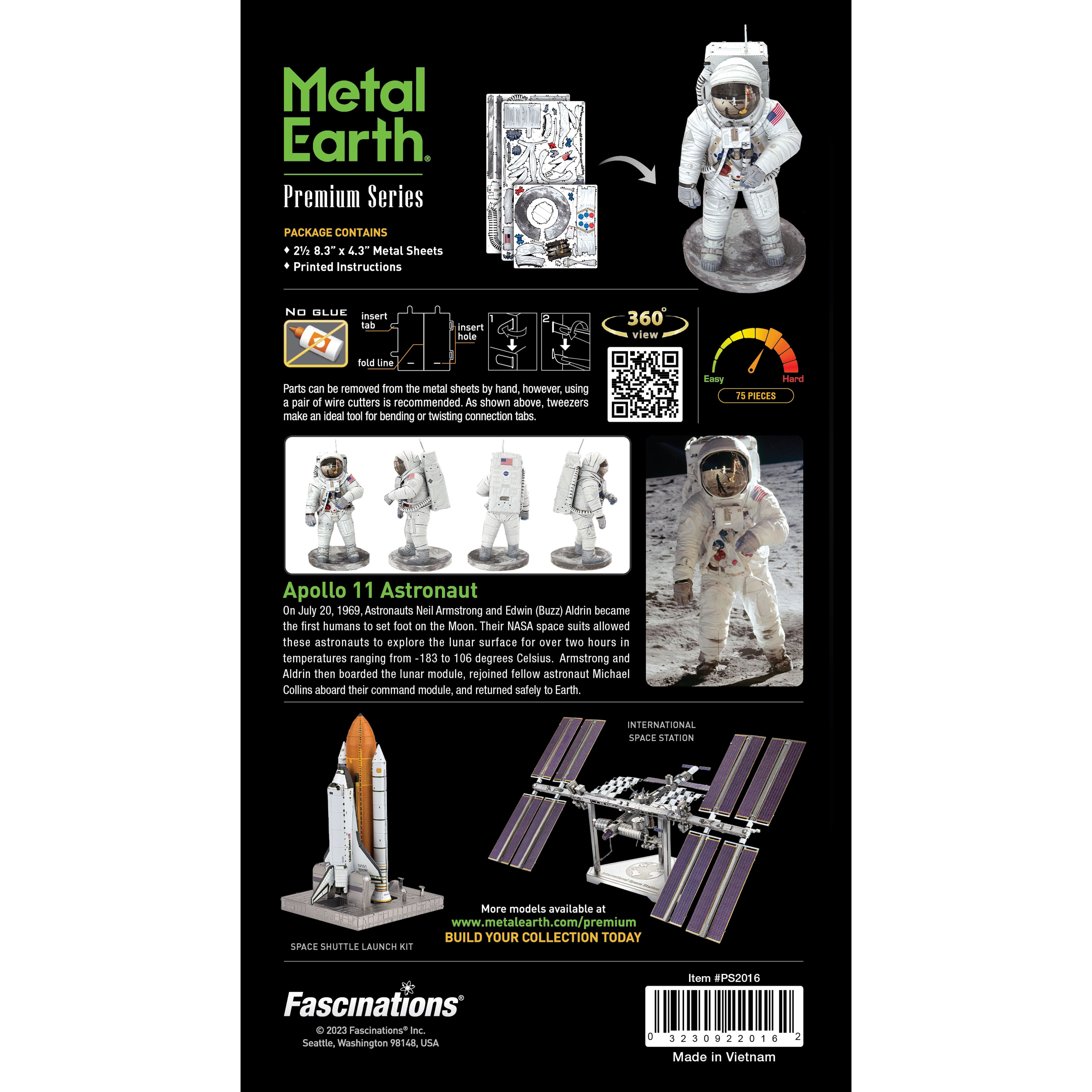 Metal Earth&#xAE; Premium Series Apollo 11 Astronaut Steel Model Kit