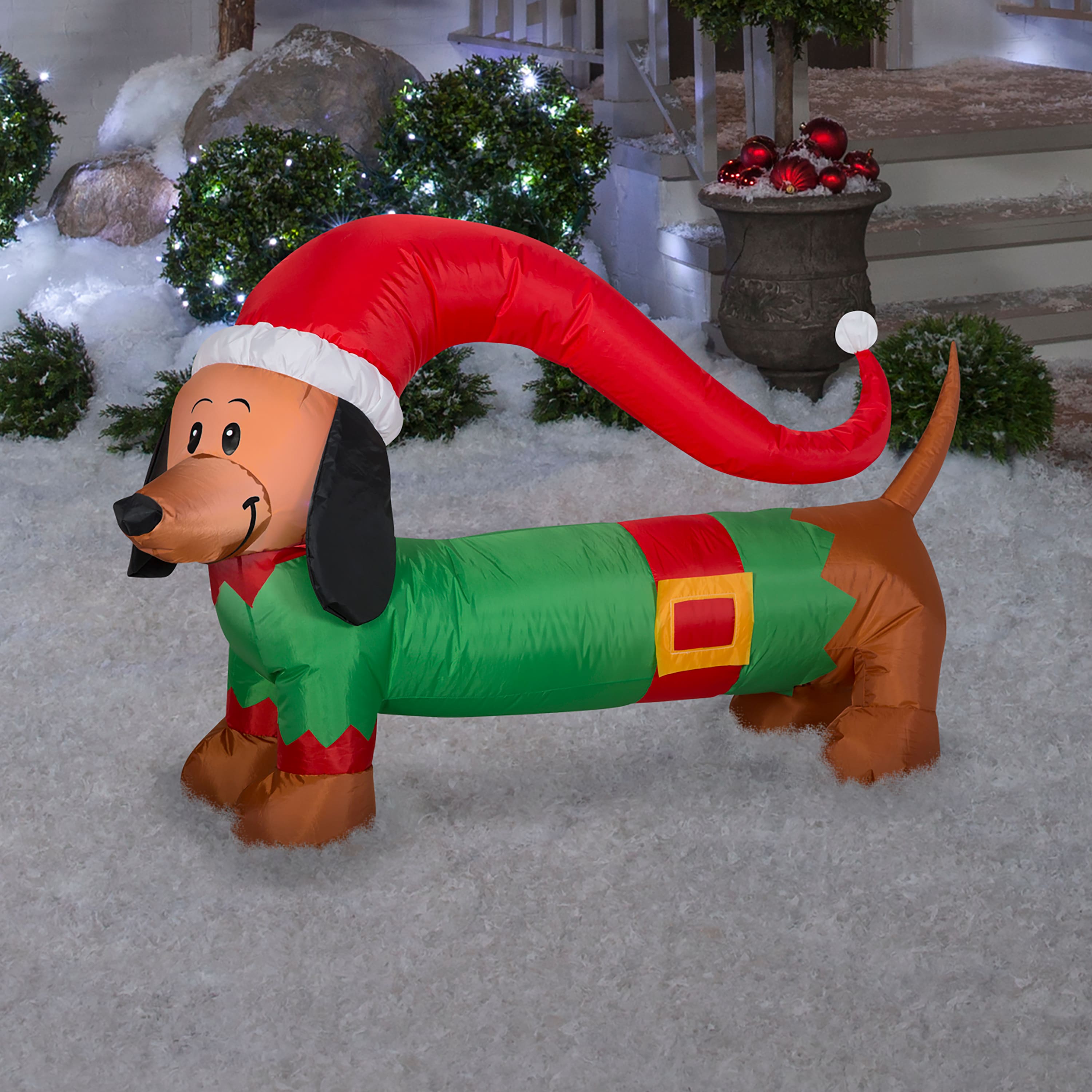 4ft. Airblown&#xAE; Inflatable Christmas Weiner Dog
