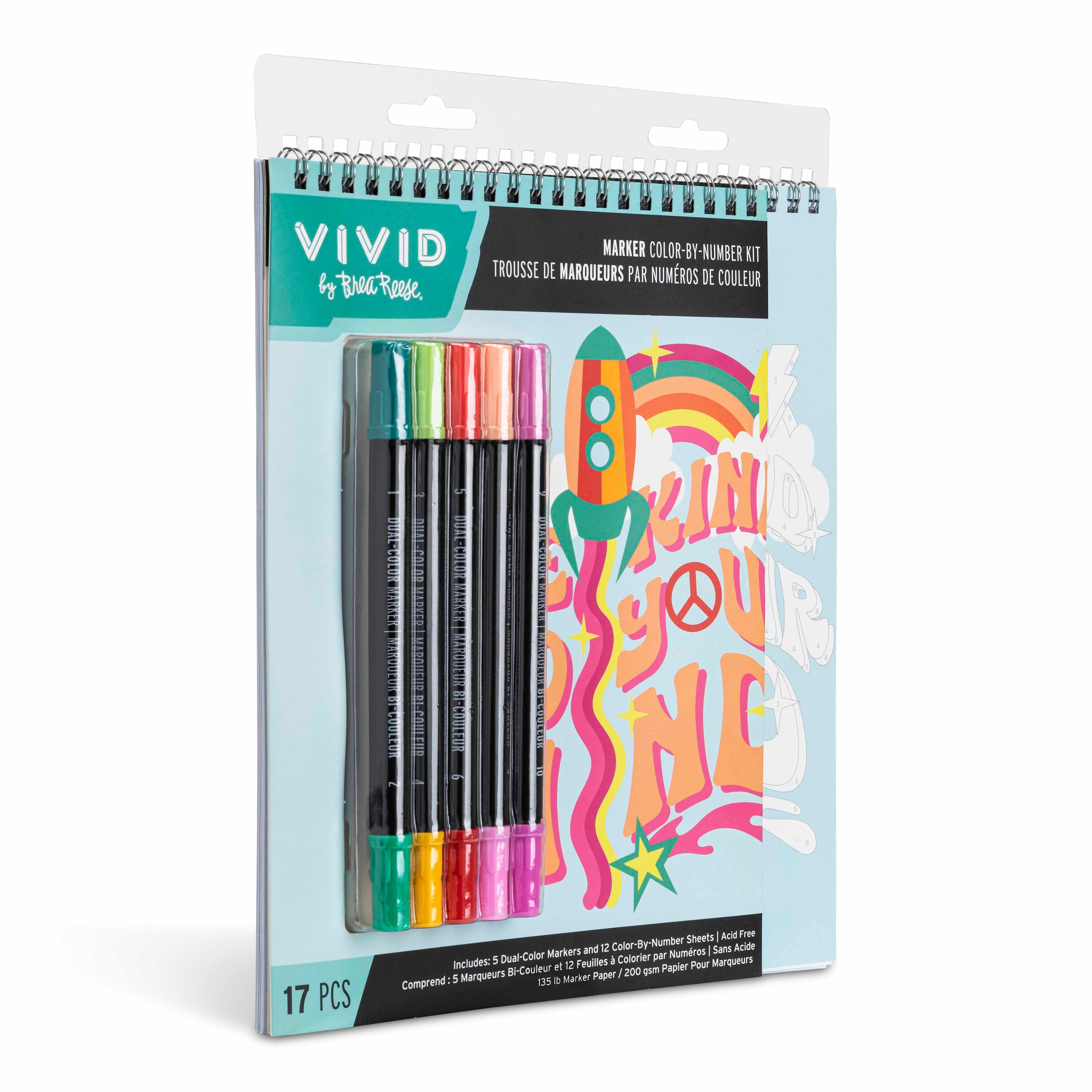VIVID by Brea Reese® Good Vibes Marker Colour-by-Number Kit