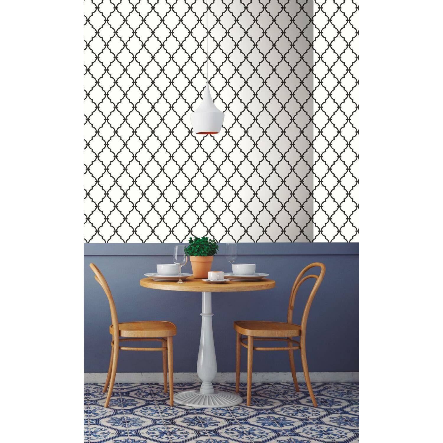 RoomMates Modern Trellis Peel &#x26; Stick Wallpaper