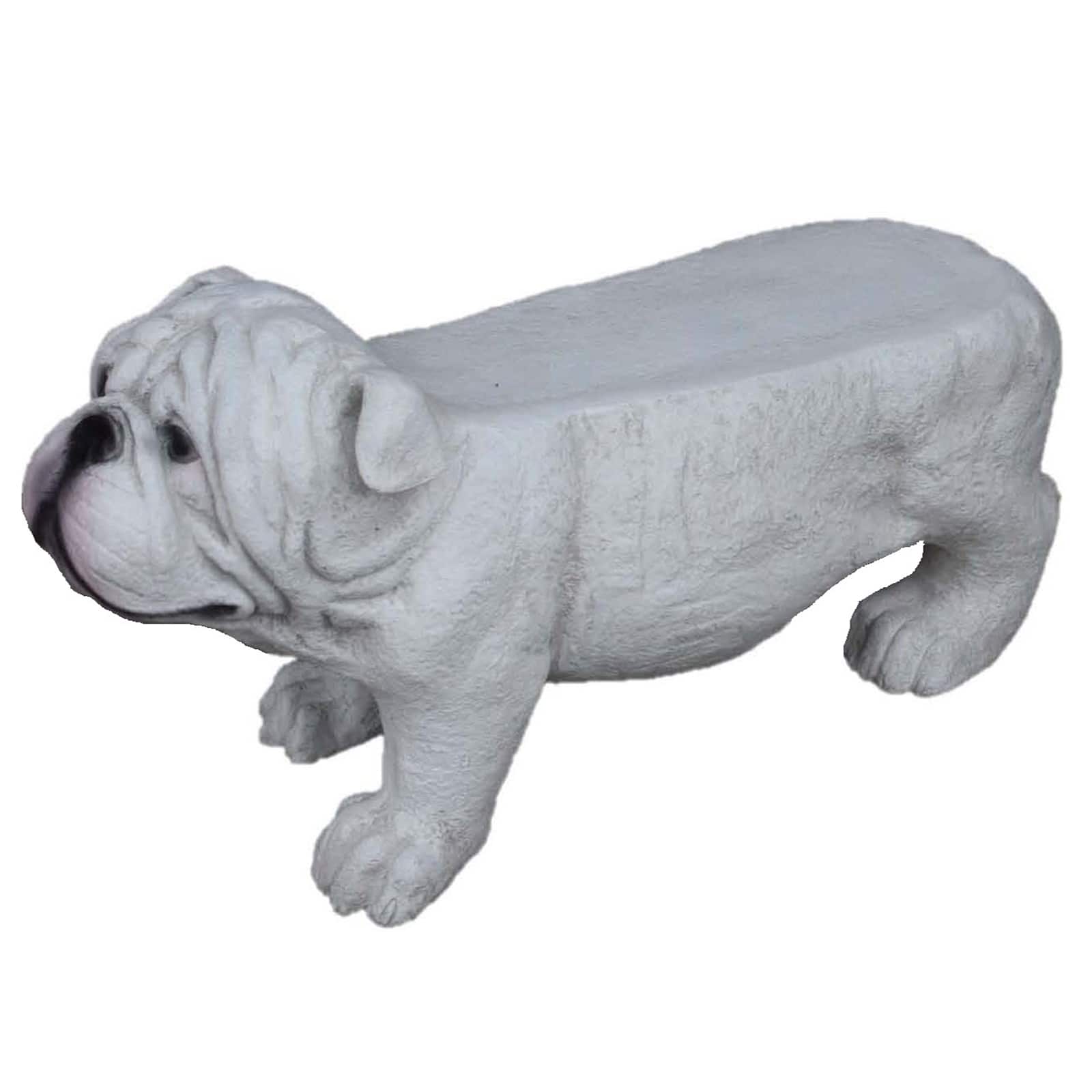 Santa&#x27;s Workshop 31&#x22; White Bulldog Bench