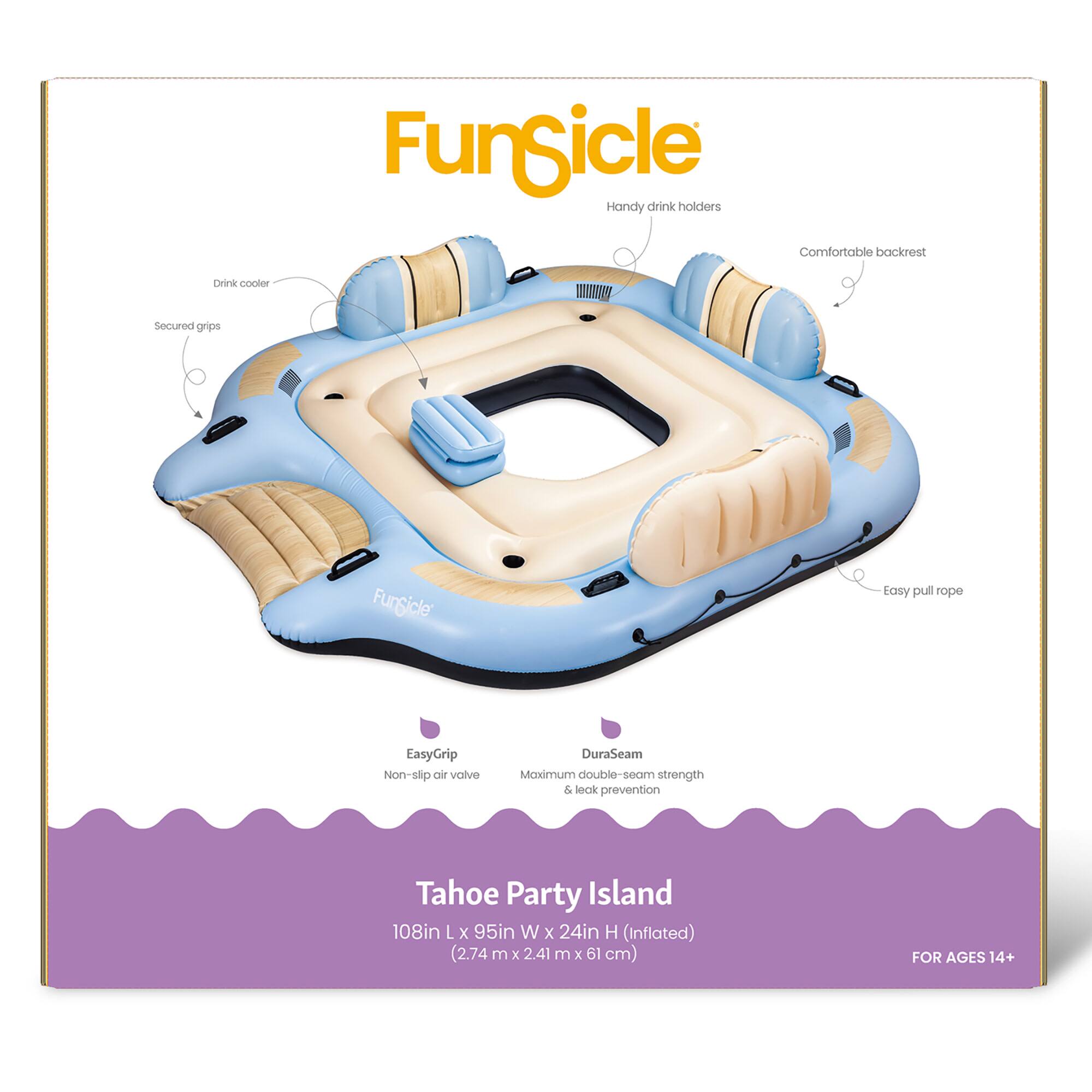 Funsicle 9ft. Tahoe Party Island Inflatable Water Float