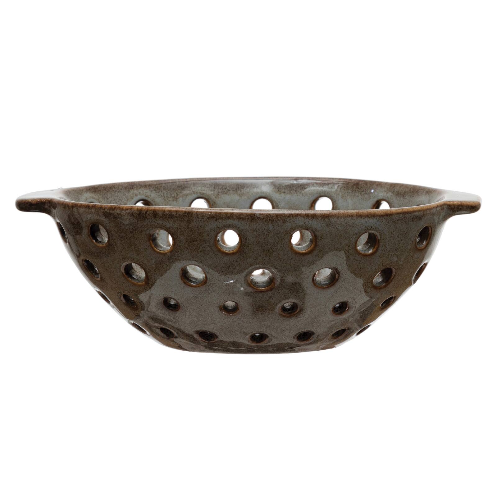 Hello Honey® 8" Brown Glazed Stoneware Berry Bowl