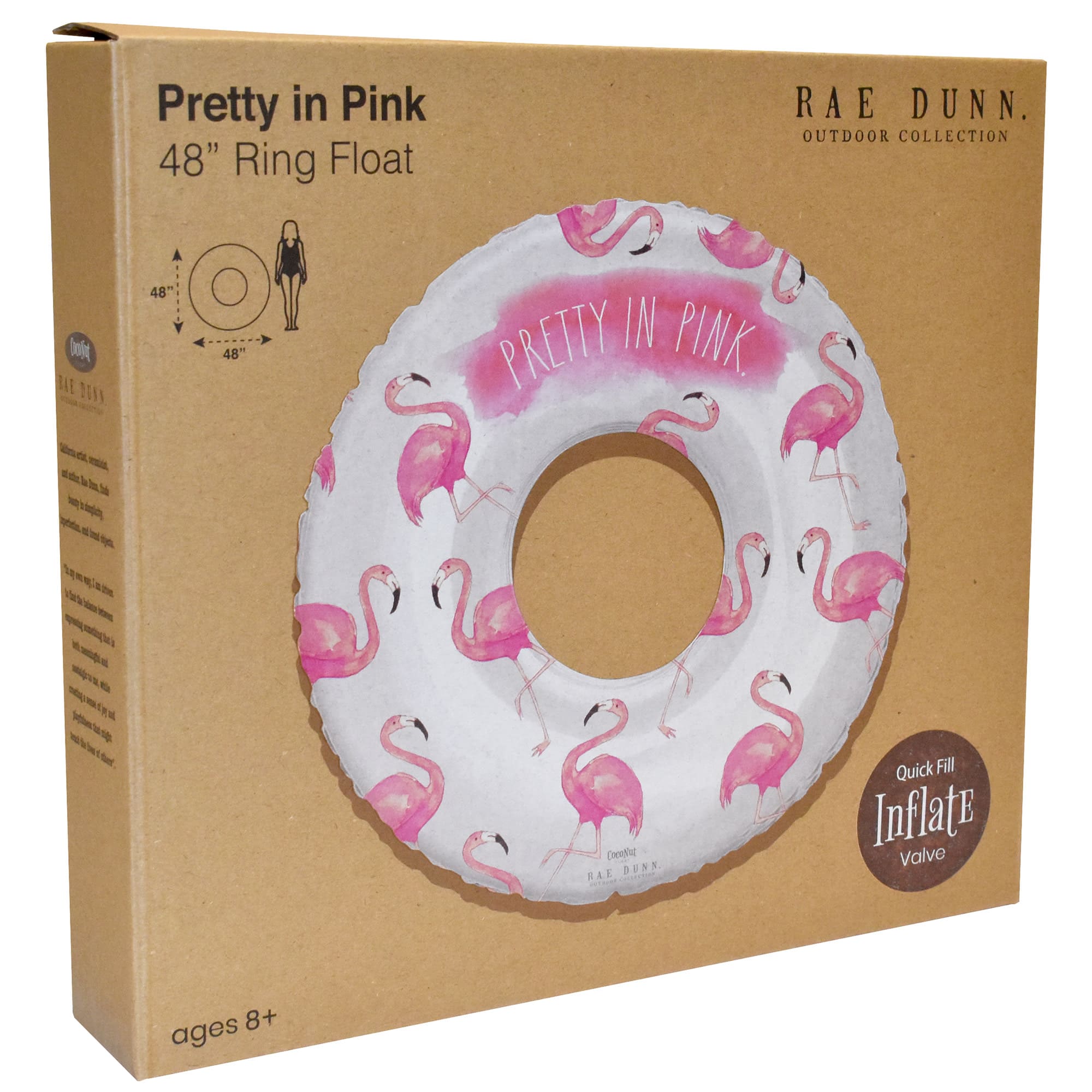 Rae Dunn 4ft. Pretty in Pink Flamingo Pattern Ring Float