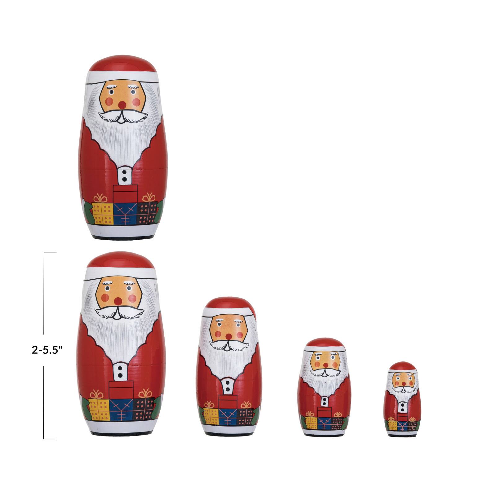 Hello Honey&#xAE; Santa Wood Nesting Doll Set