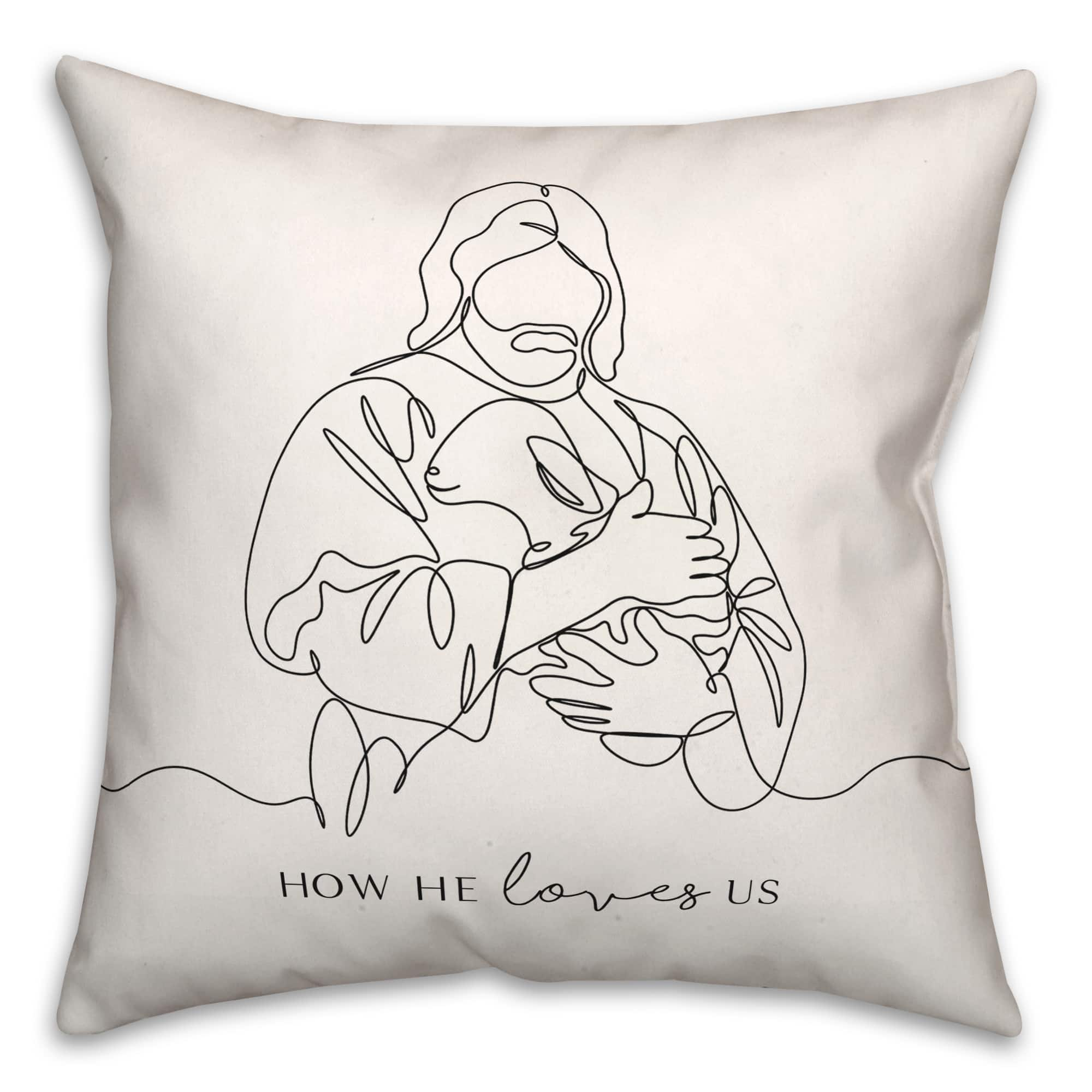 How He Loves Us Pillow 2 18" x 18" Throw Pillow