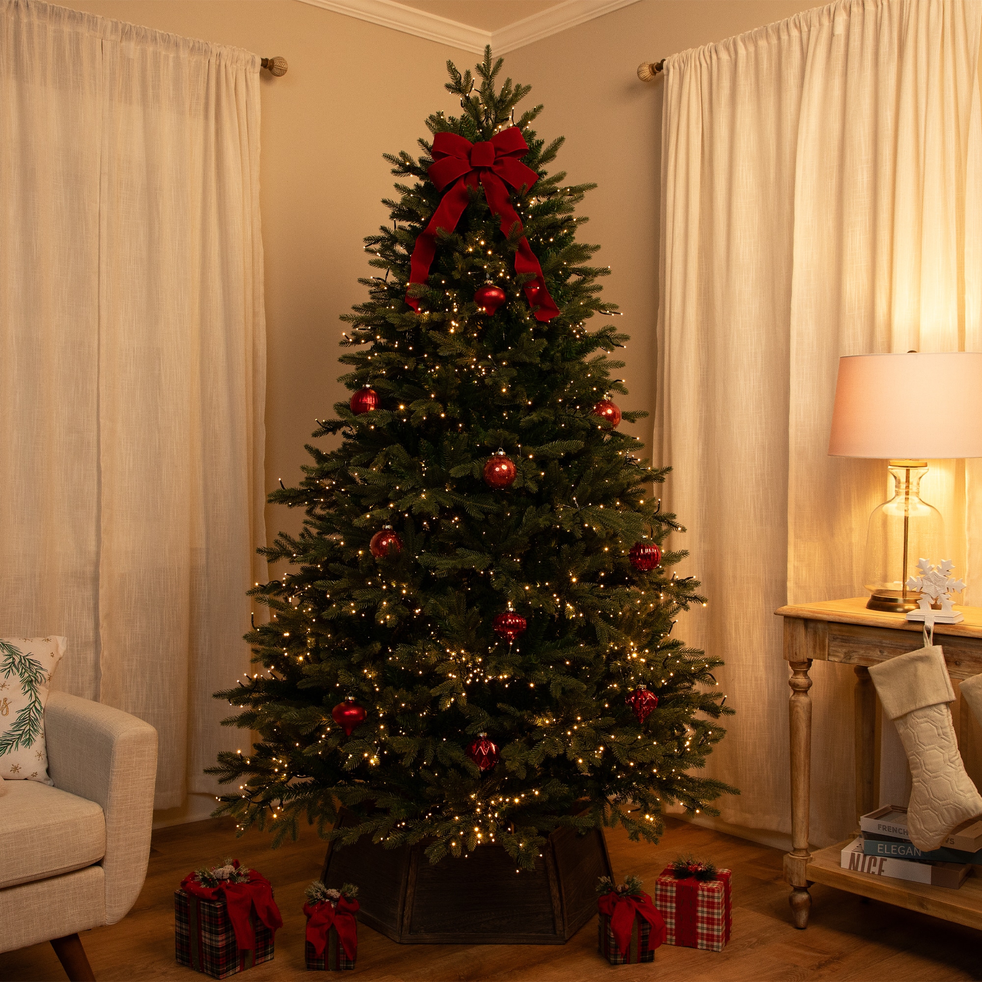 7.5ft. Pre-Lit Real Touch™ Grande Balsam Fir Artificial Christmas Tree, Dual Color LED Lights