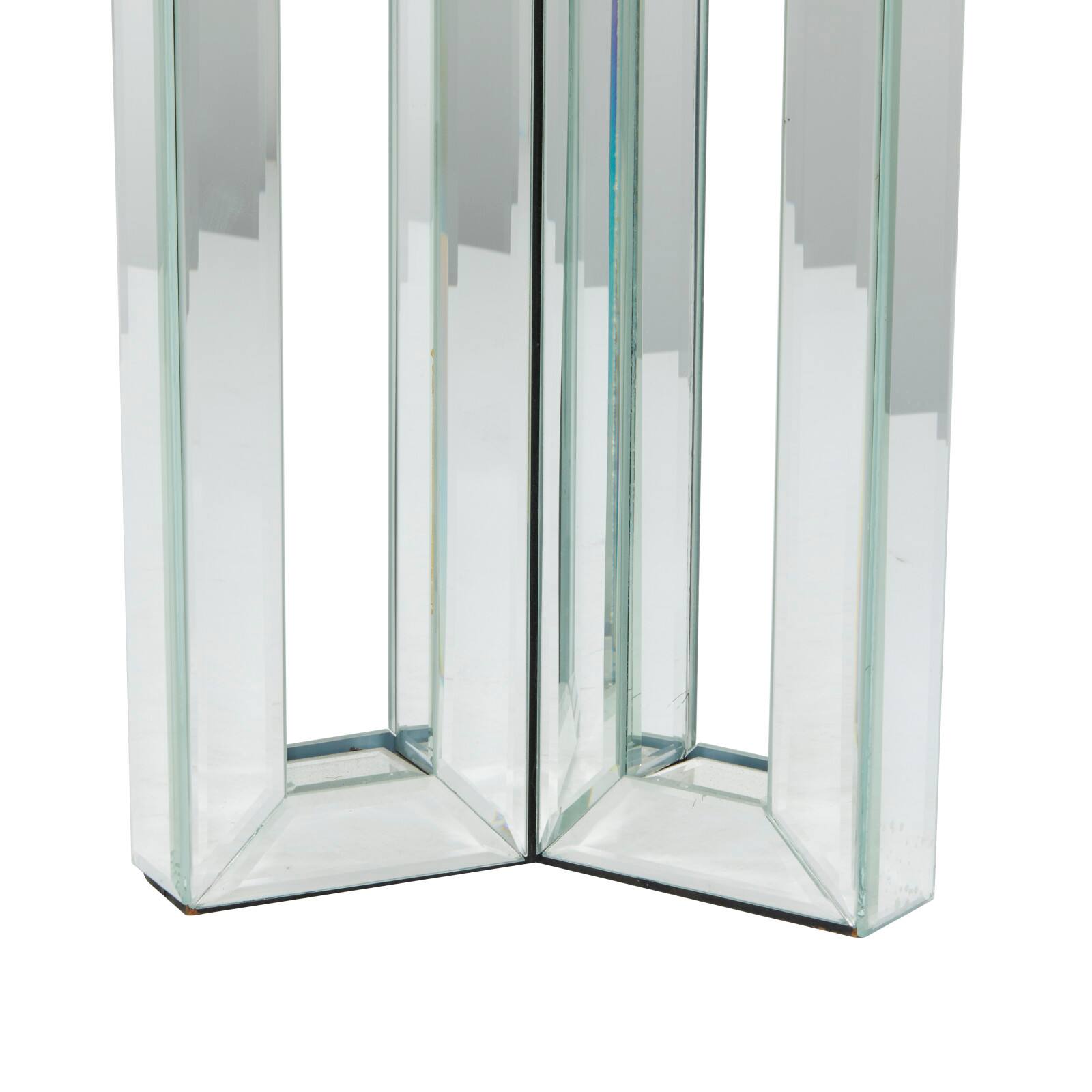 21&#x22; Silver Wood Glam Candlestick Holder