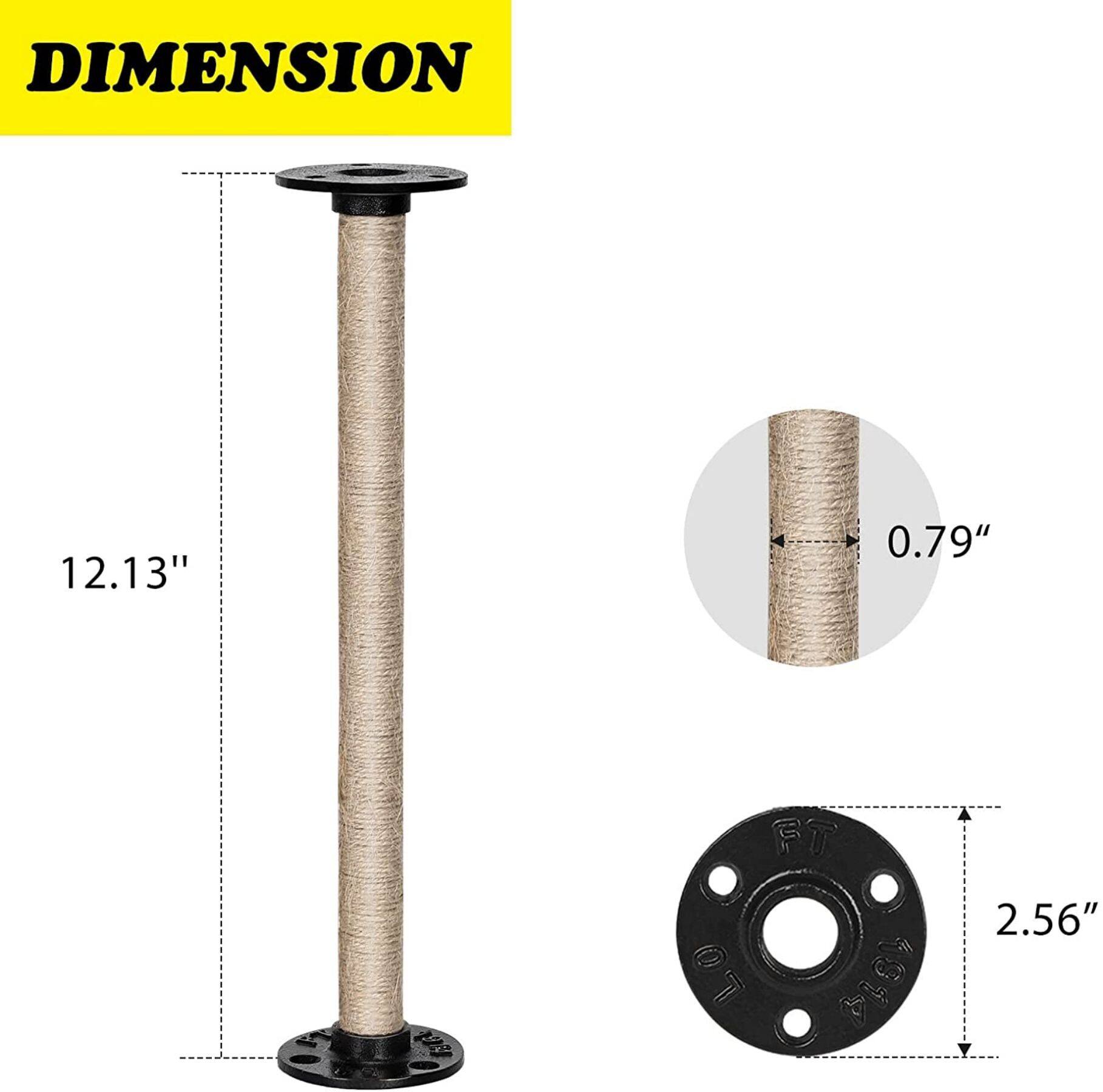NEX&#x2122; Brown Industrial Pipe Metal Table Legs, 4ct.