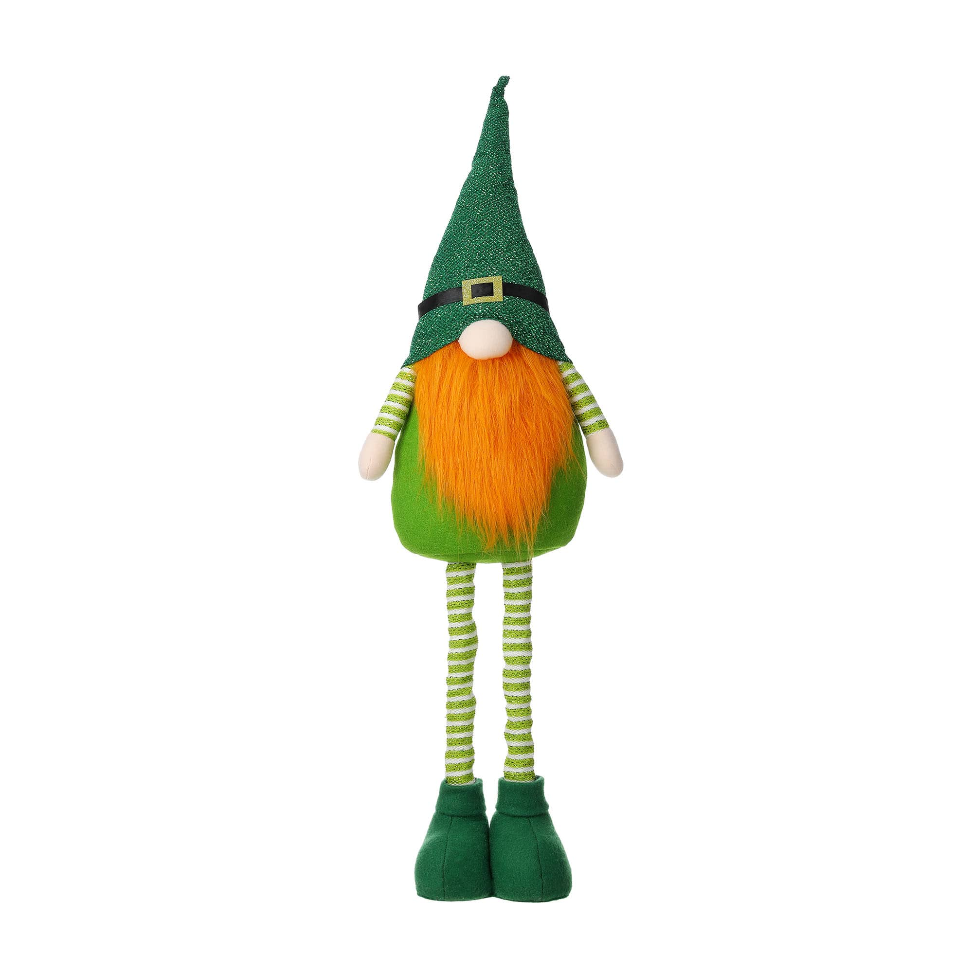 Glitzhome&#xAE; 40&#x22; St. Patrick&#x27;s Telescoped Fabric Standing Gnome D&#xE9;cor