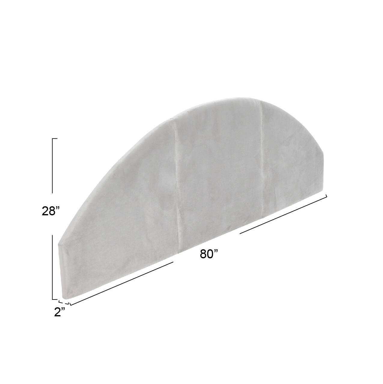 Hello Honey&#xAE; NoSom Gray Upholstered Velvet Panel Arched Headboard, King