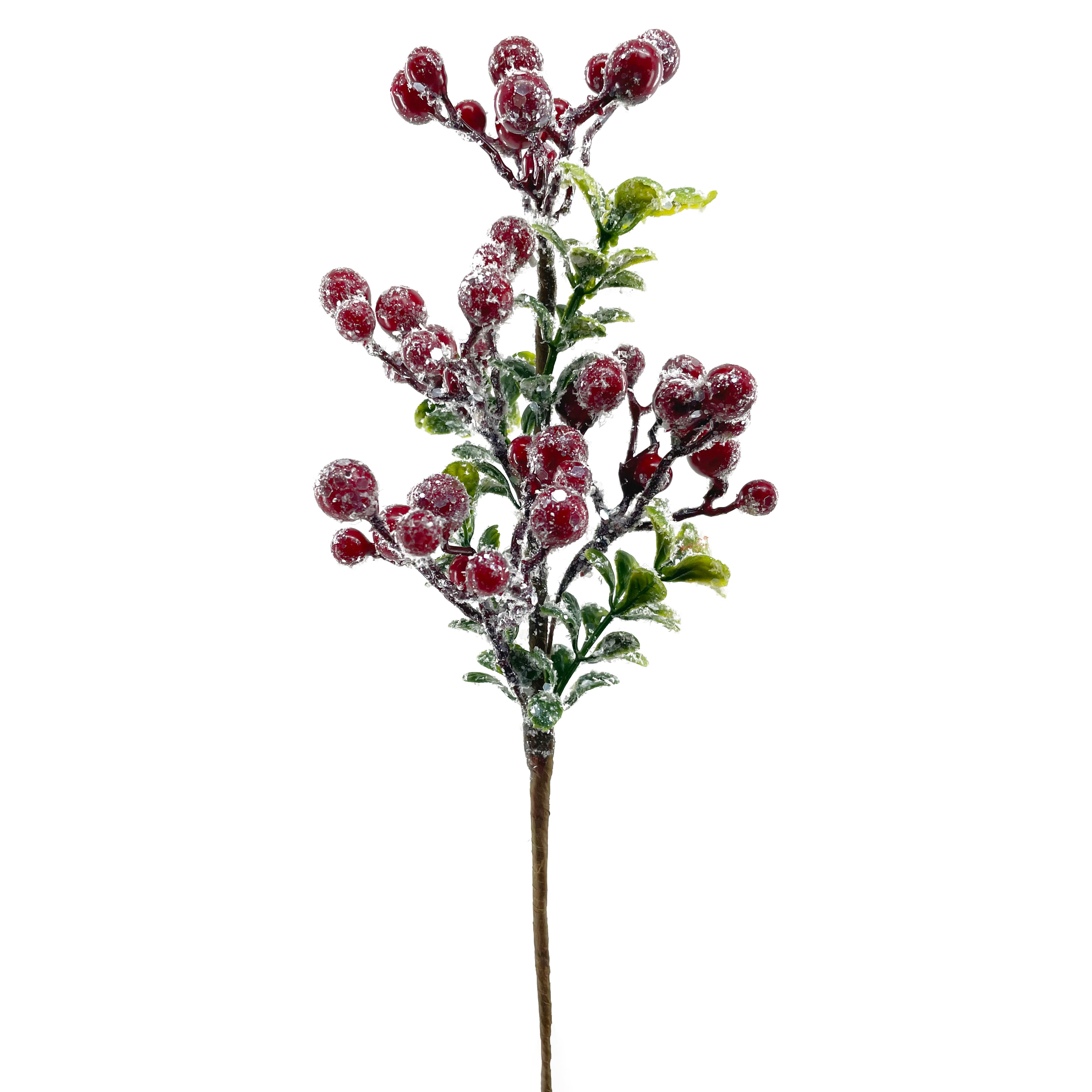 11&#x22; Snowy Red Berry &#x26; Leaf Pick by Ashland&#xAE;