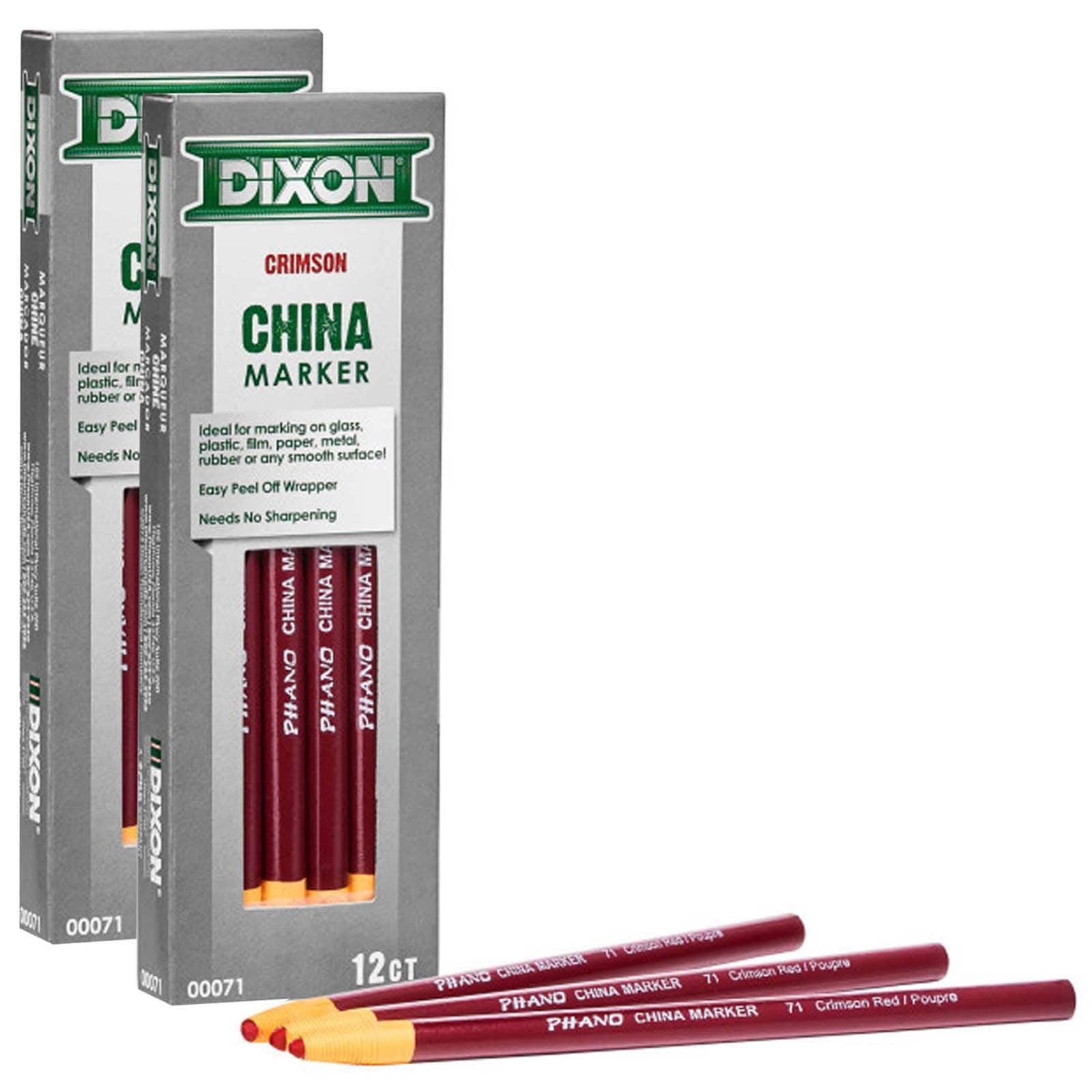 Dixon® Phano China Markers, 2 Packs of 12