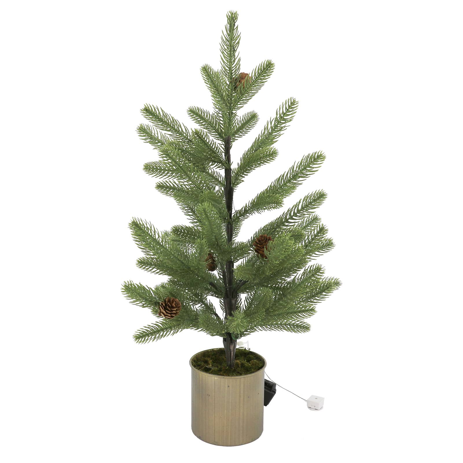 22&#x22; Pre-Lit Pine &#x26; Pinecone Accent Tree in Metal Bucket by Ashland&#xAE;