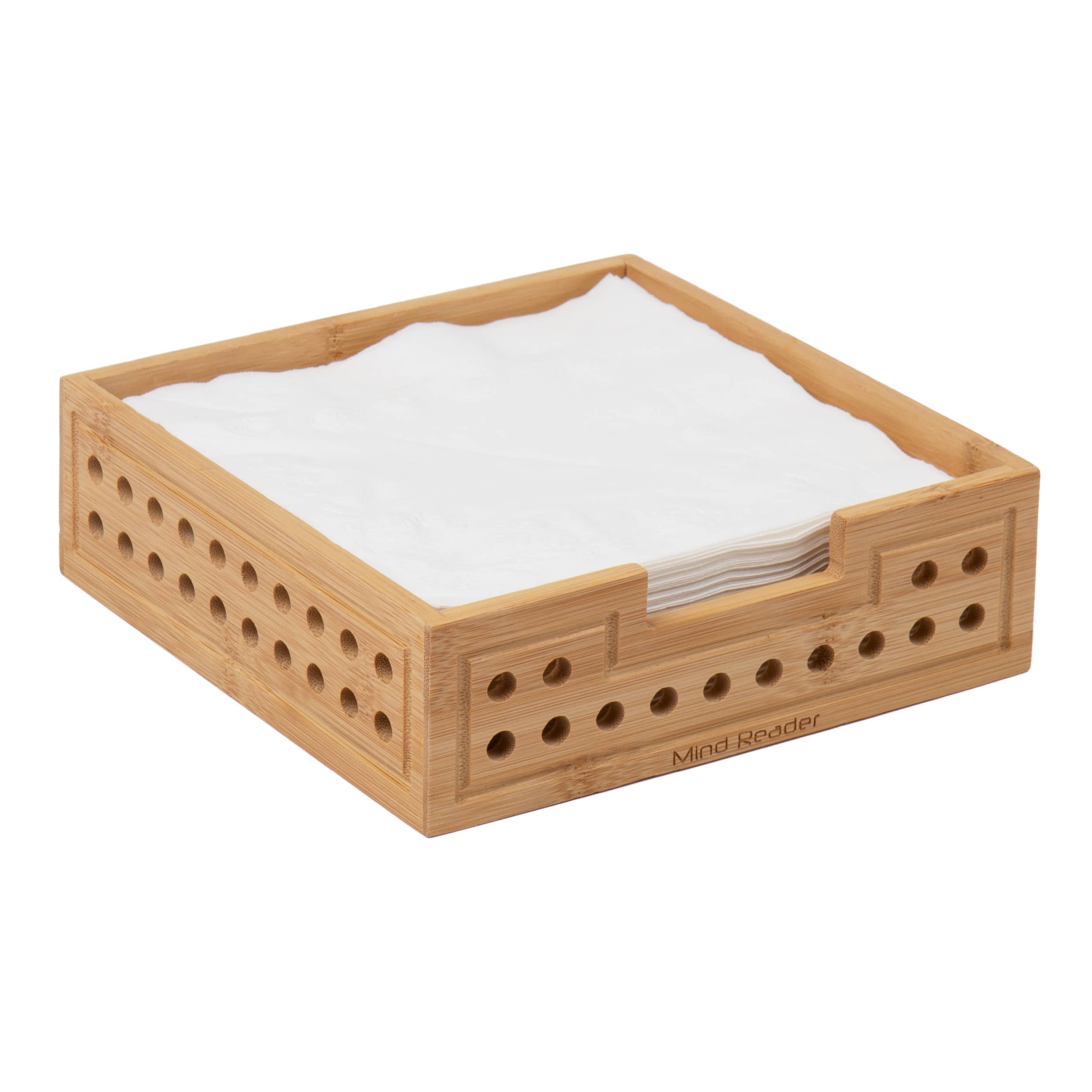 Mind Reader Lattice Bamboo Paper Towel &#x26; Napkin Holder Set