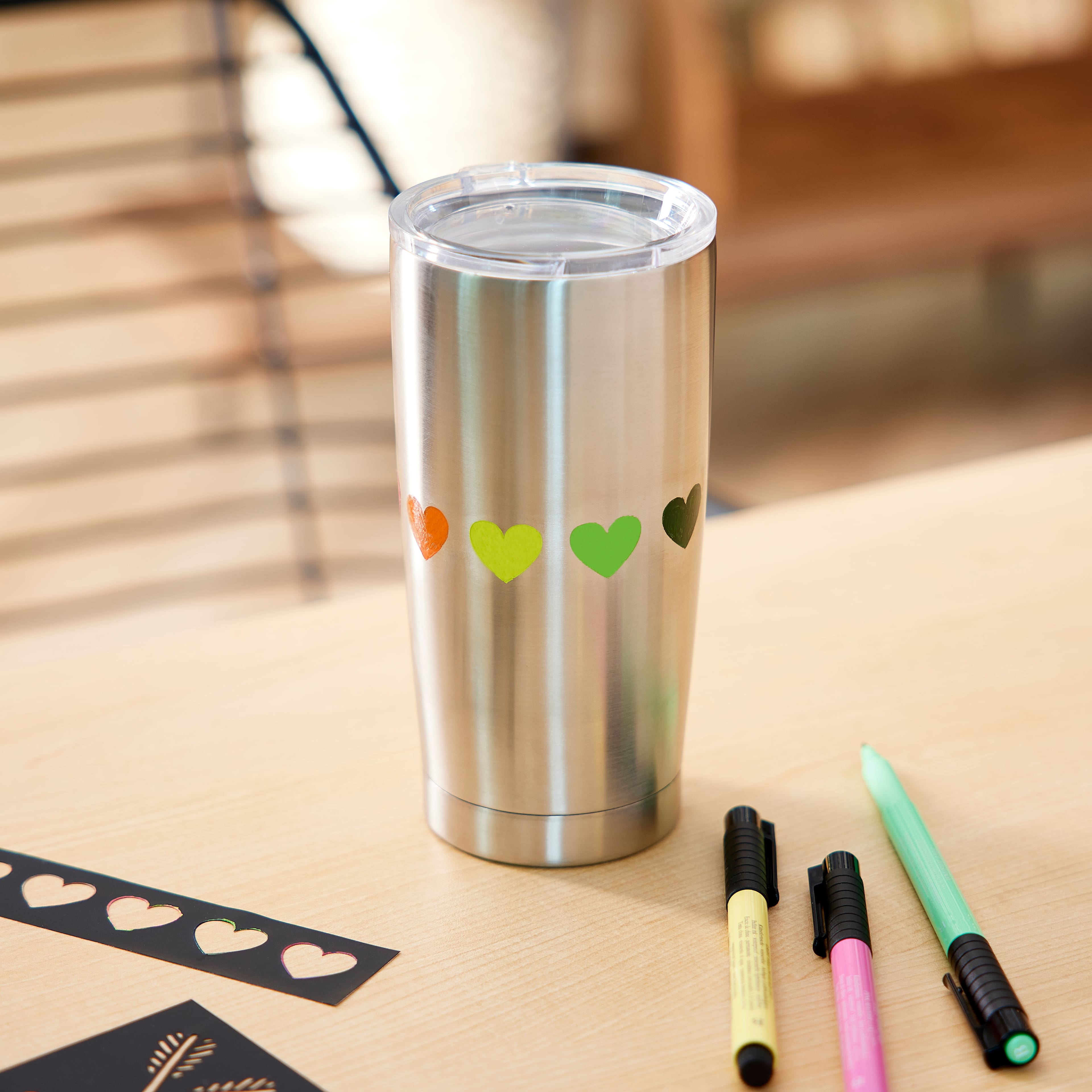 19oz. Black Stainless Steel Tumbler with Straw by Celebrate It