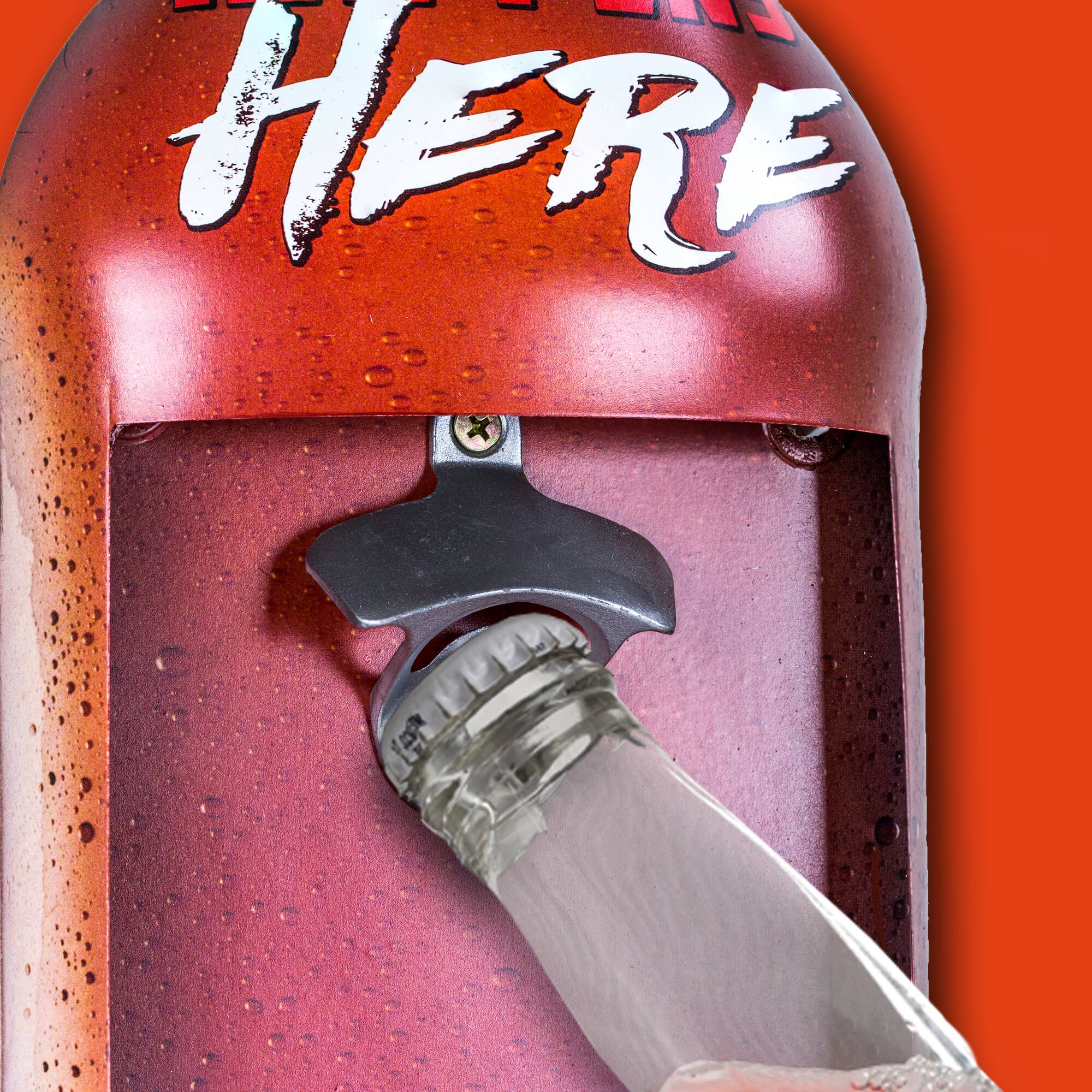 Man Cave Wall Mounted Bottle Opener & Cap Catcher