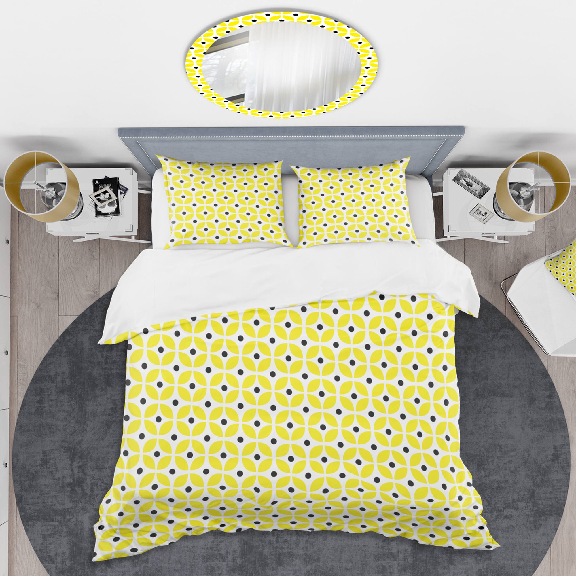Designart 'Retro Geometric Design I' Mid-Century Duvet Cover Set