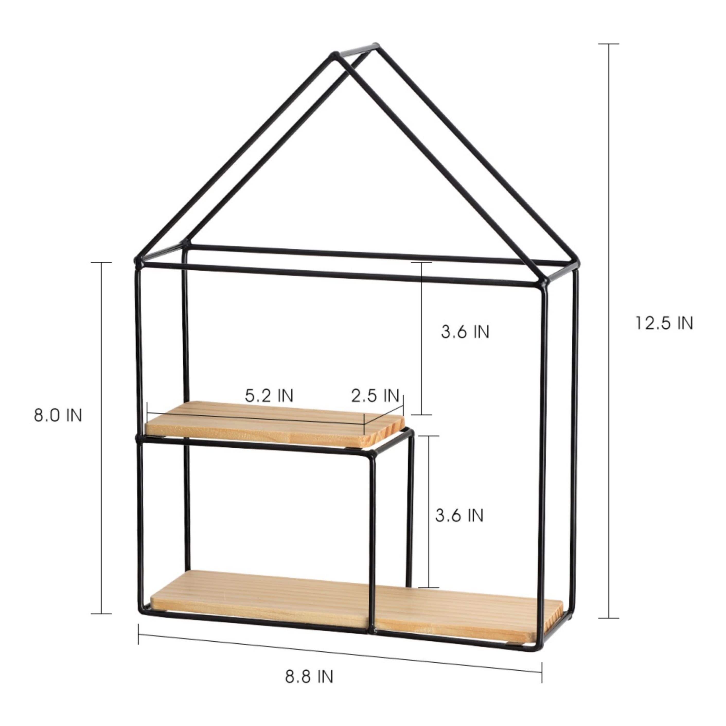 NEX&#x2122; Black 2-Tier Metal Wall Mounted Floating Shelf