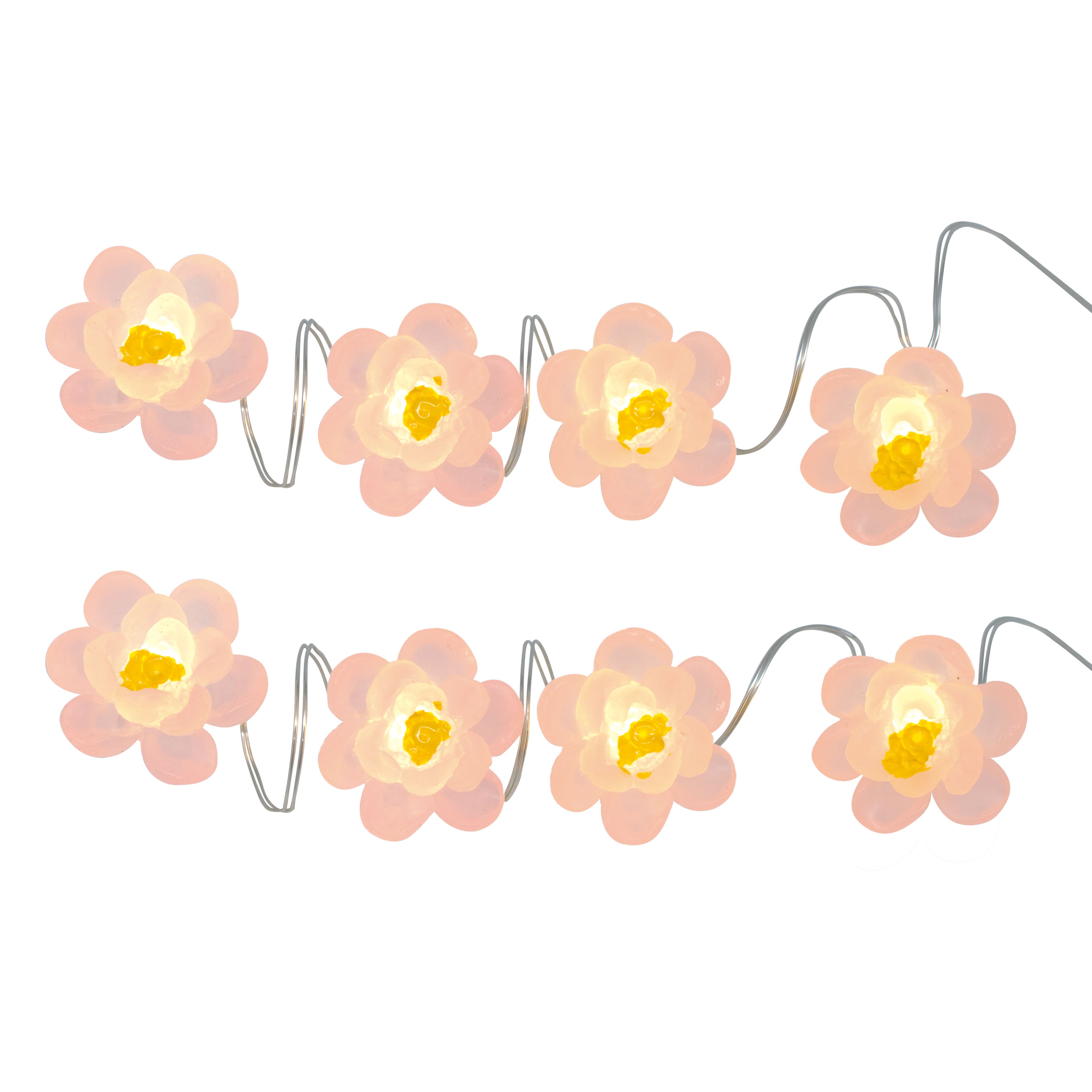 18ct. Pink Flower Icon Warm White LED String Lights by Ashland&#xAE;