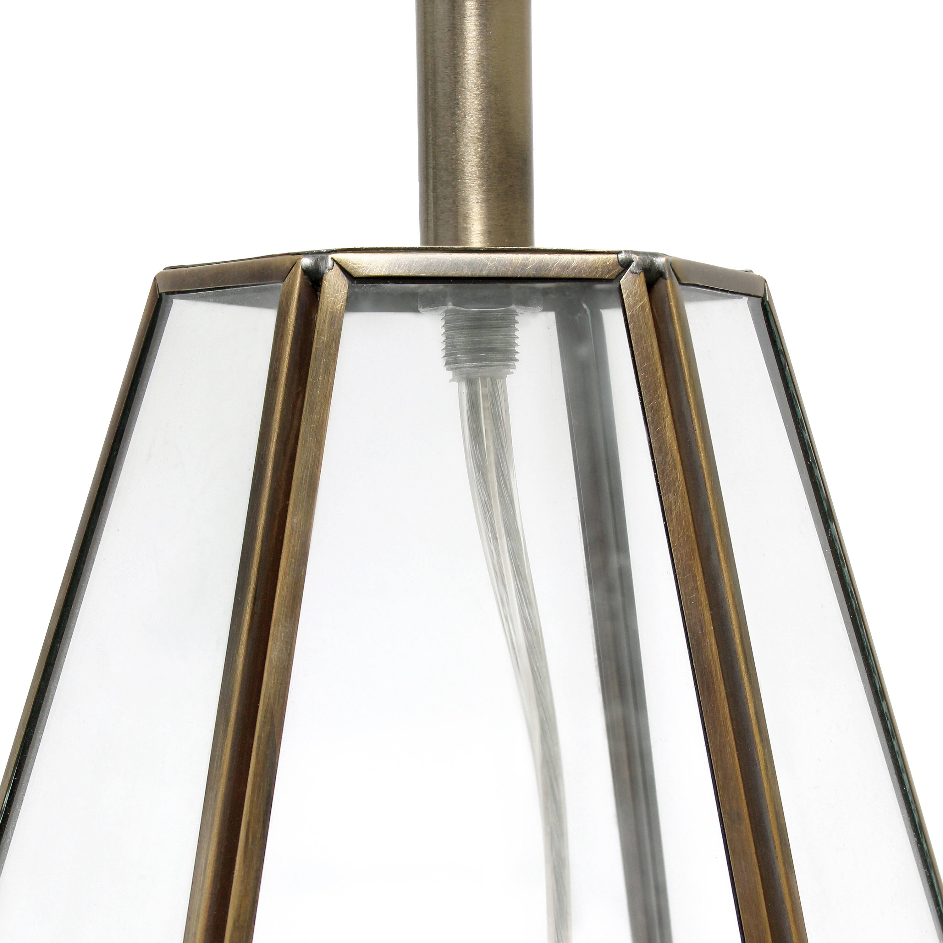 Lalia Home 18" Transparent Triagonal Brass Table Lamp