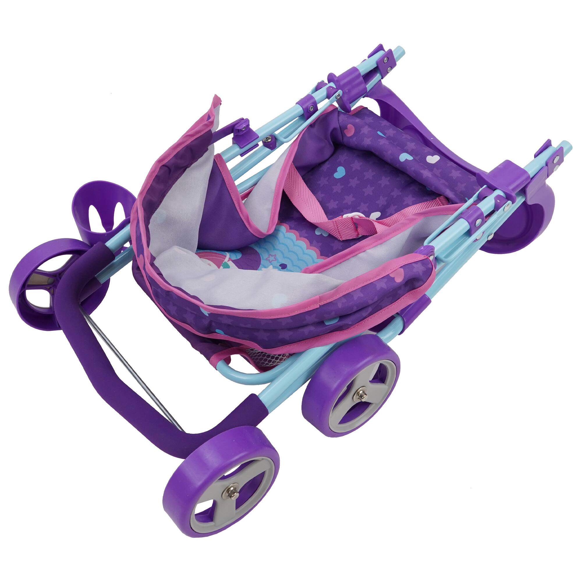 509 Crew Mermaid Doll Stroller with Canopy and Cup Holder