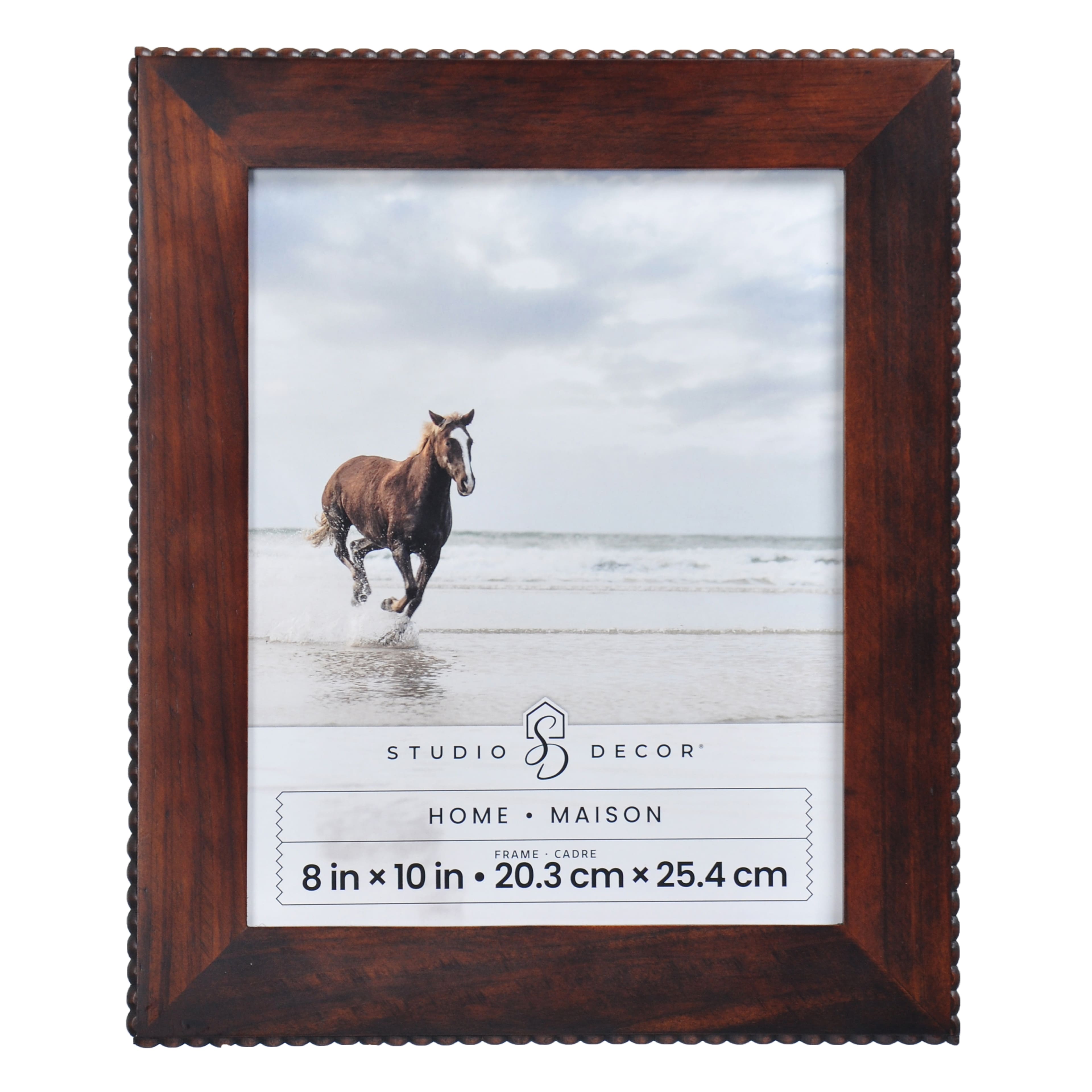 Home Brown with Beaded Edge Wood Wall Frame by Studio D&#xE9;cor&#xAE;