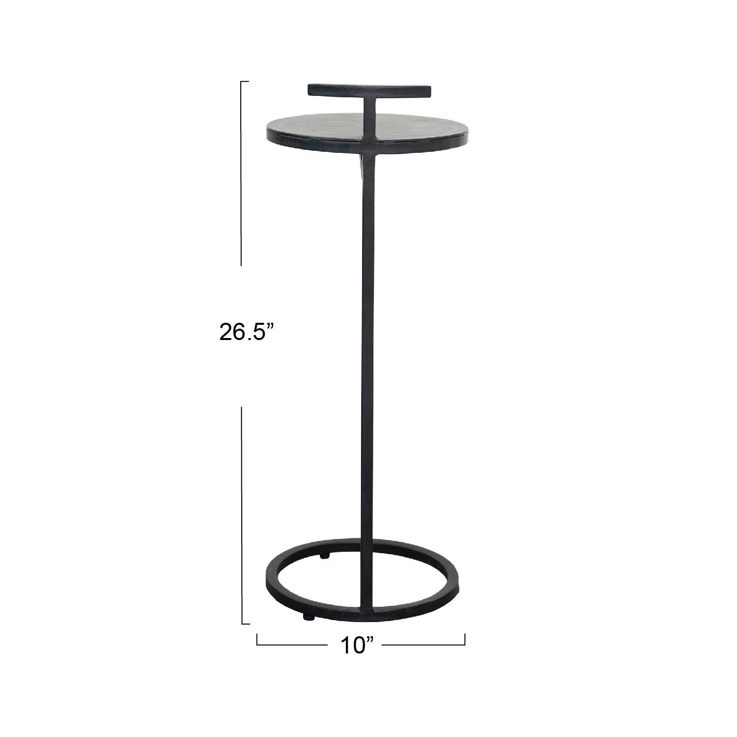 Hello Honey® 2ft. Round Matte Black Metal Table with Handle
