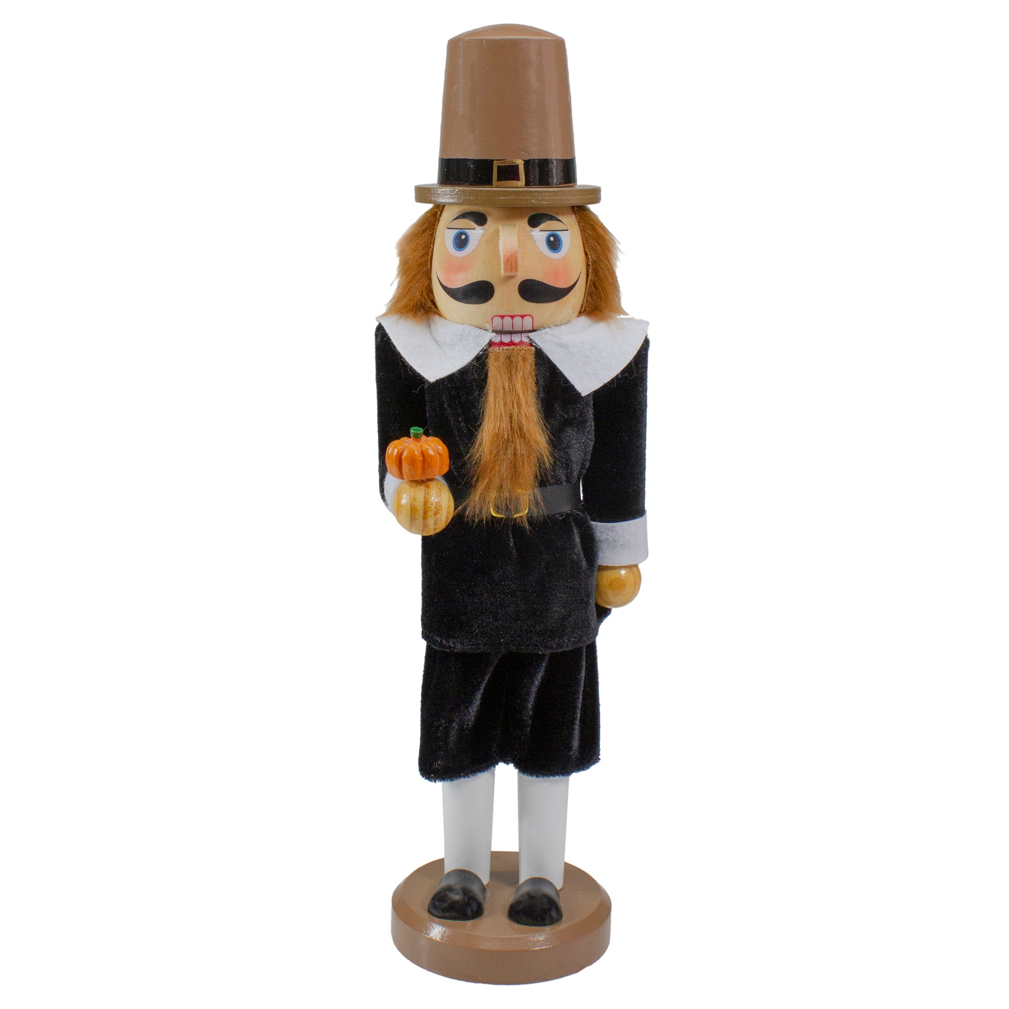 14" Wooden Pilgrim Fall Harvest Nutcracker