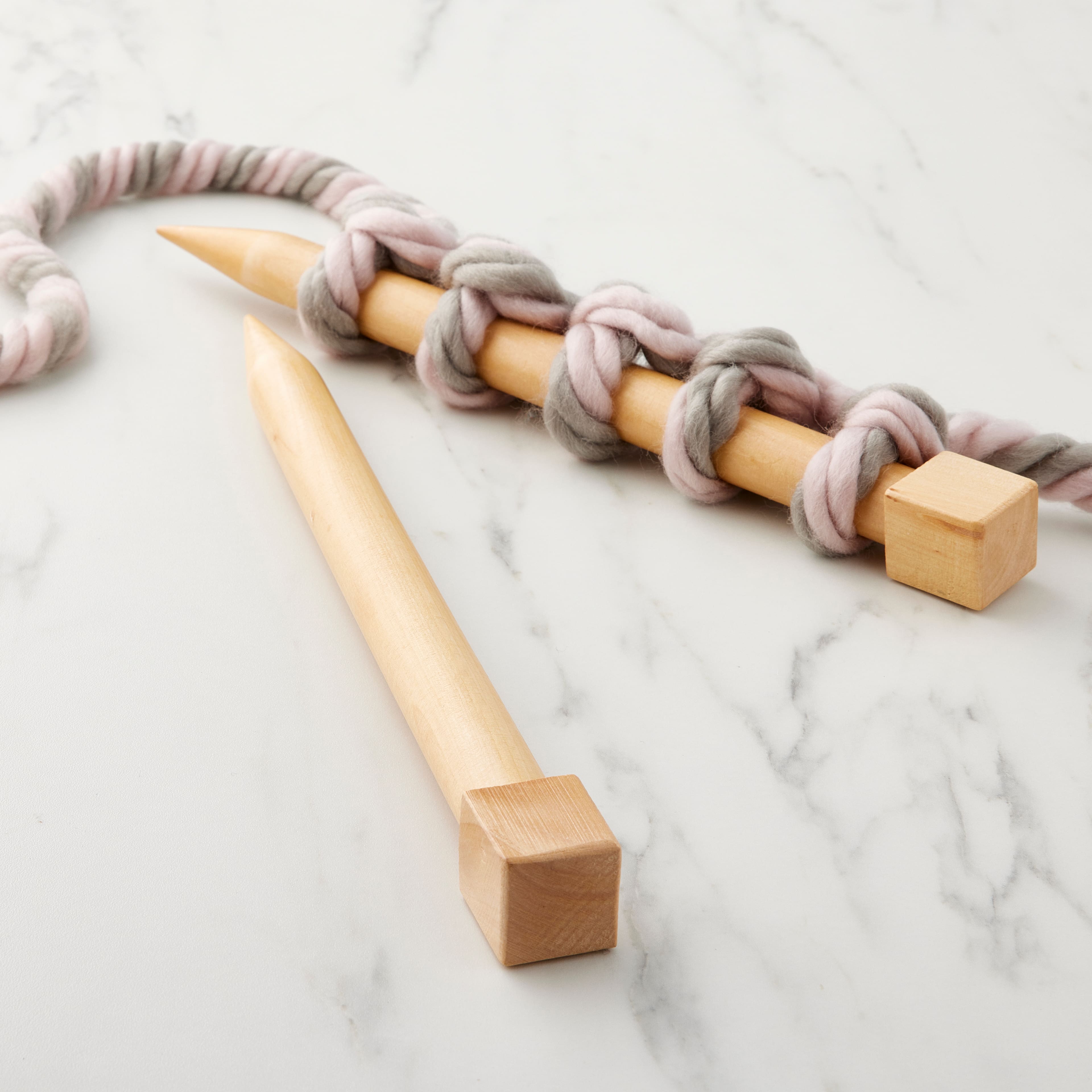 Jumbo Wood Knitting Needles by Loops & Threads