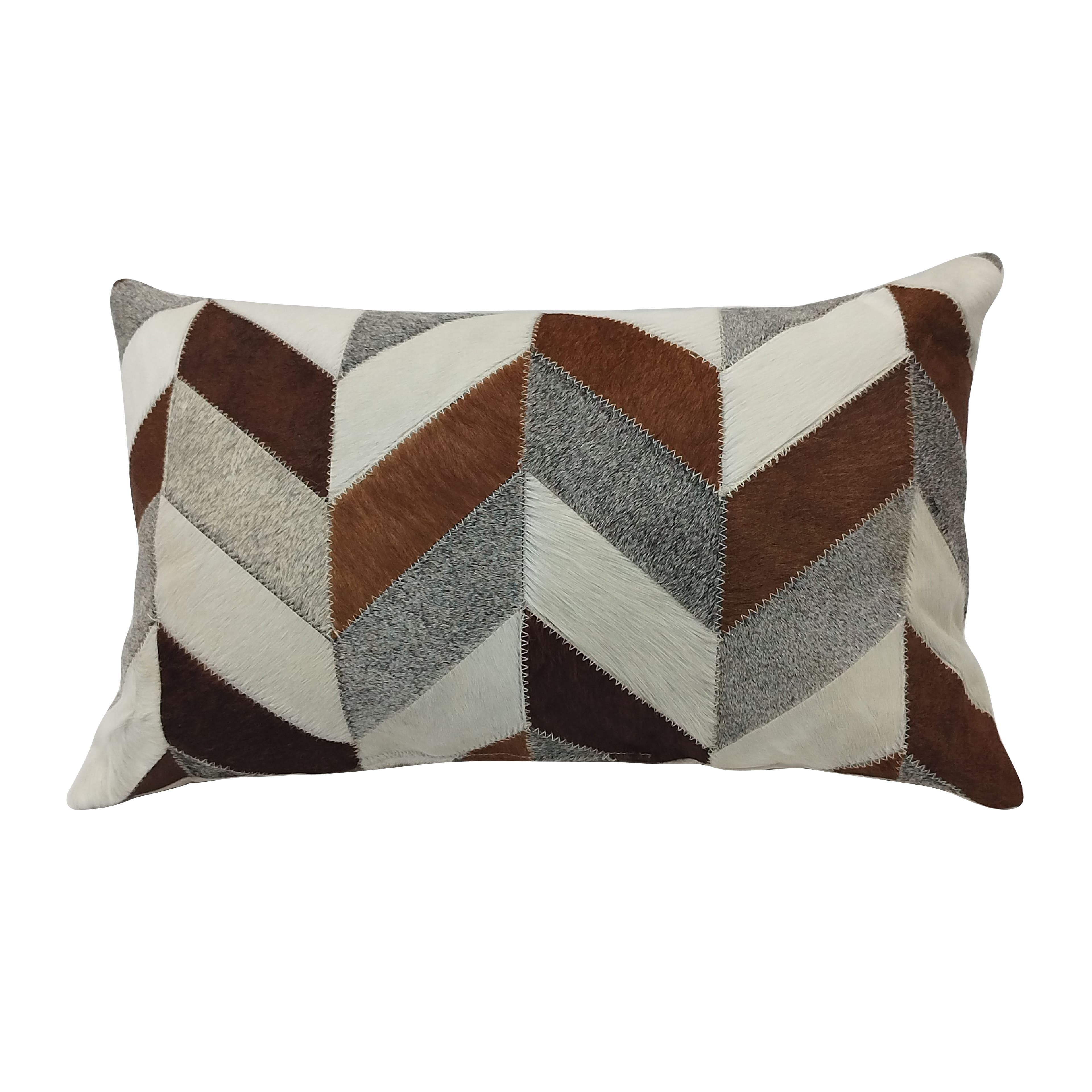 20" x 12" Herringbone Cowhide Lumbar Pillow by Ashland®
